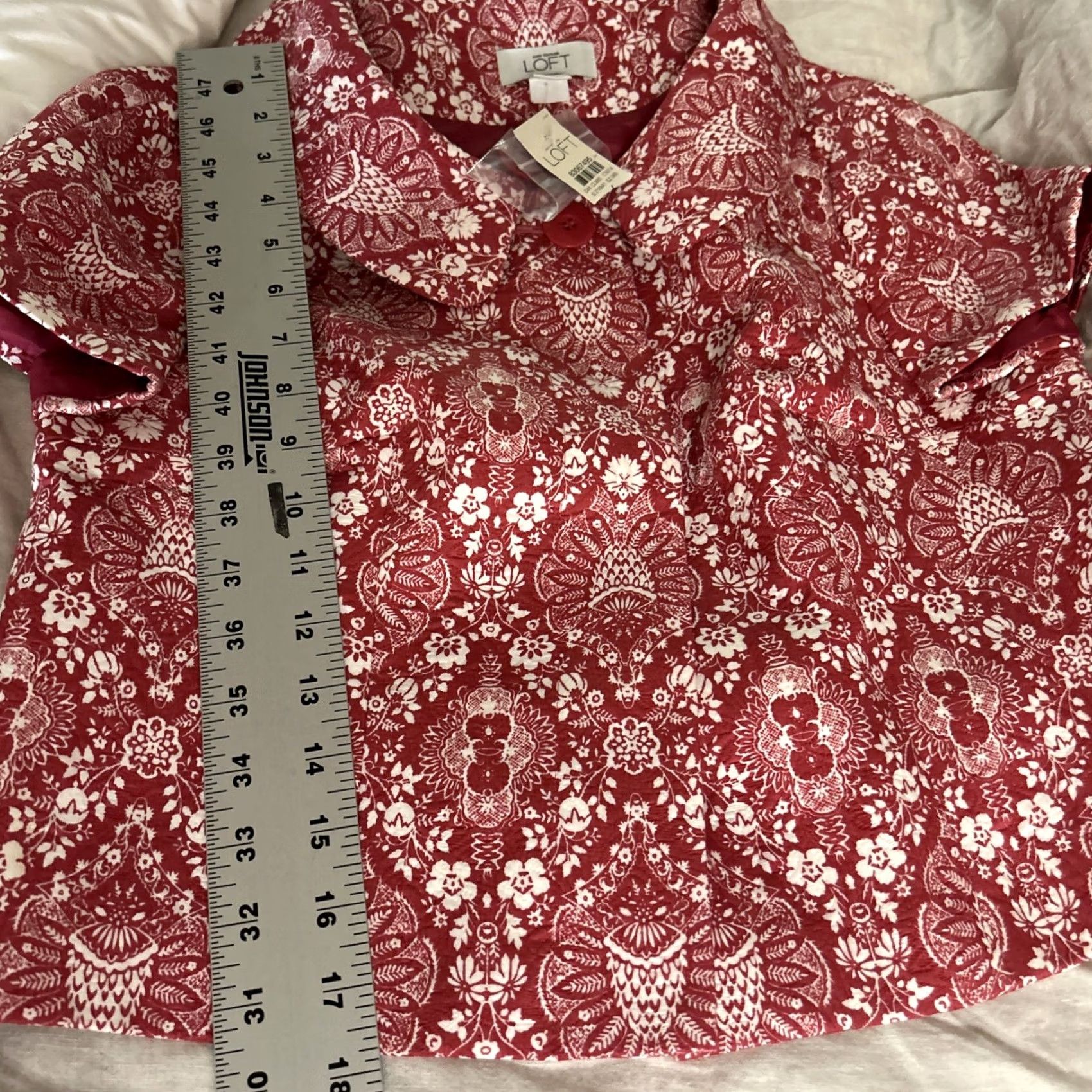 Ann Taylor Ann Taylor Loft Women’s Jacquard Cropped Jacket Top Size 6 Peter Pan Collar New Size M / US 6-8 / IT 42-44 - 7 Thumbnail