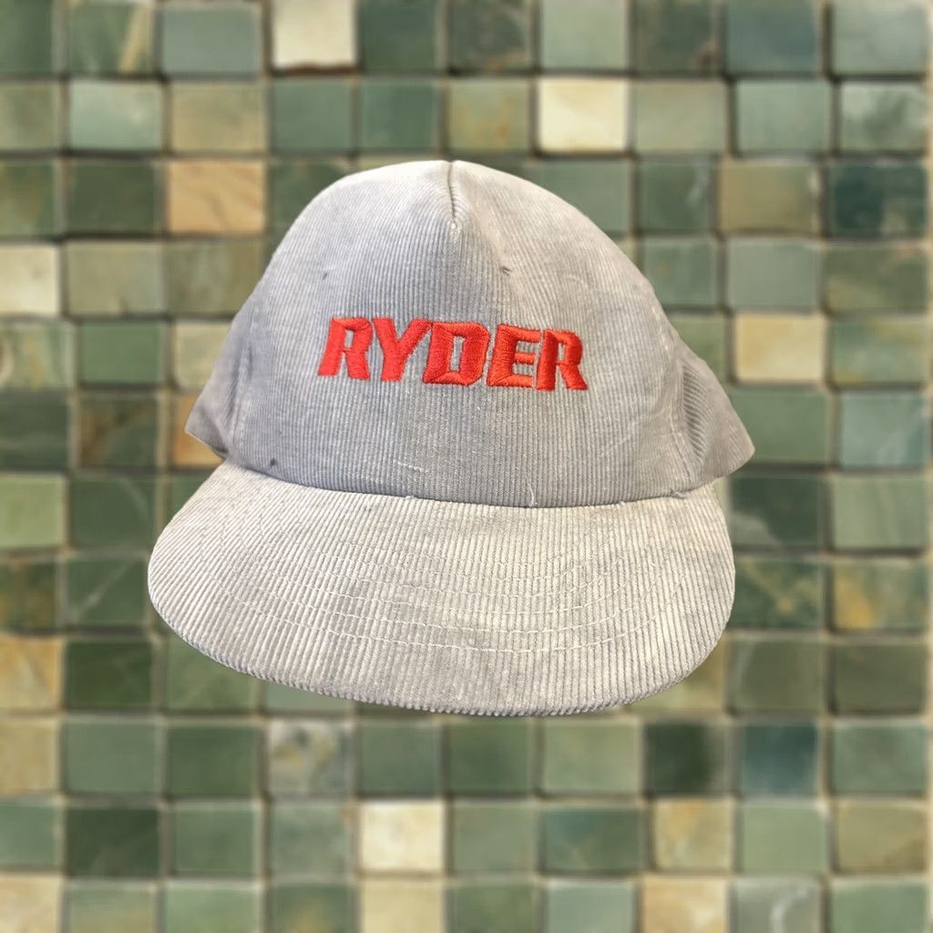Vintage VINTAGE Ryder Corduroy SnapBack Hat USA Gray Mens Size ONE SIZE - 1 Thumbnail