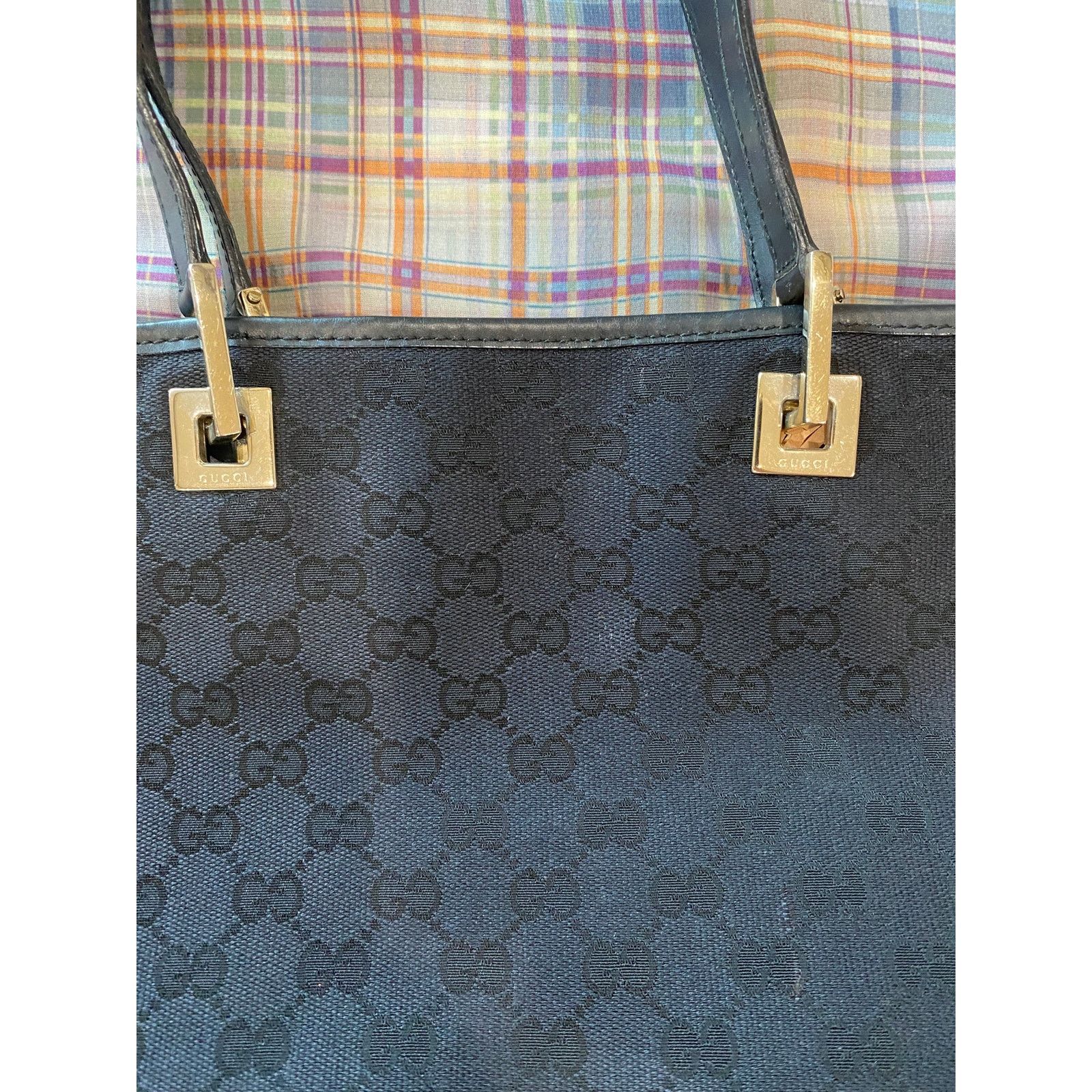 Gucci Vintage 00's Gucci Black Monogram Canvas Tote Size ONE SIZE - 6 Thumbnail
