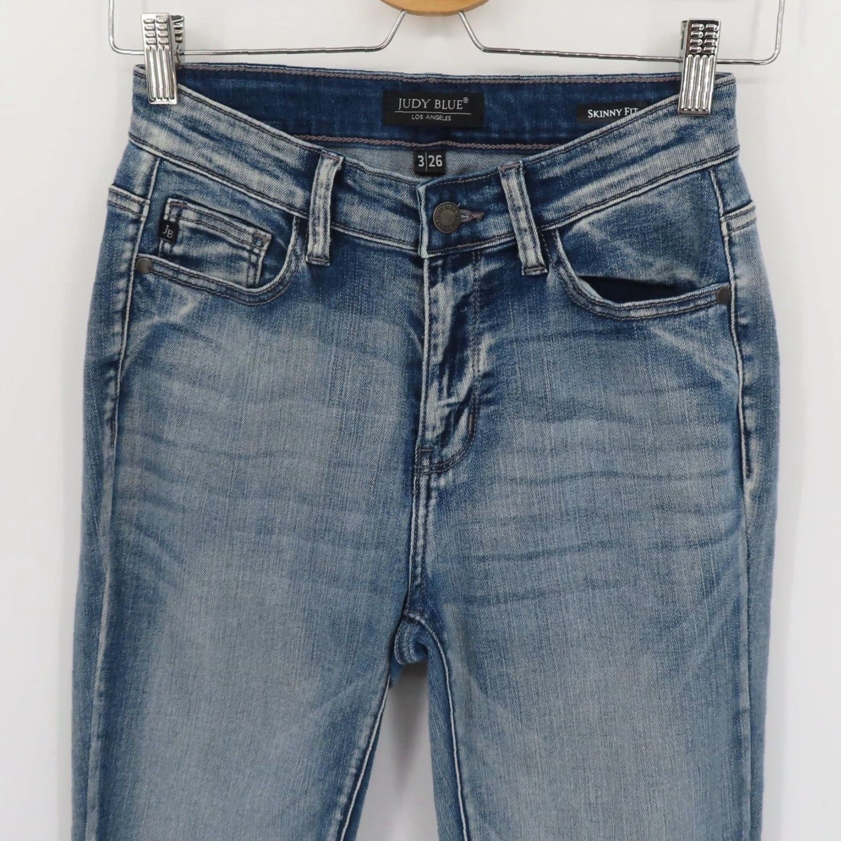 Denime Judy Blue Women Jeans Skinny Style JB82190LT 26 3 26 Whiskered Blue Denim Pants Size 26" / US 2 / IT 38 - 2 Thumbnail