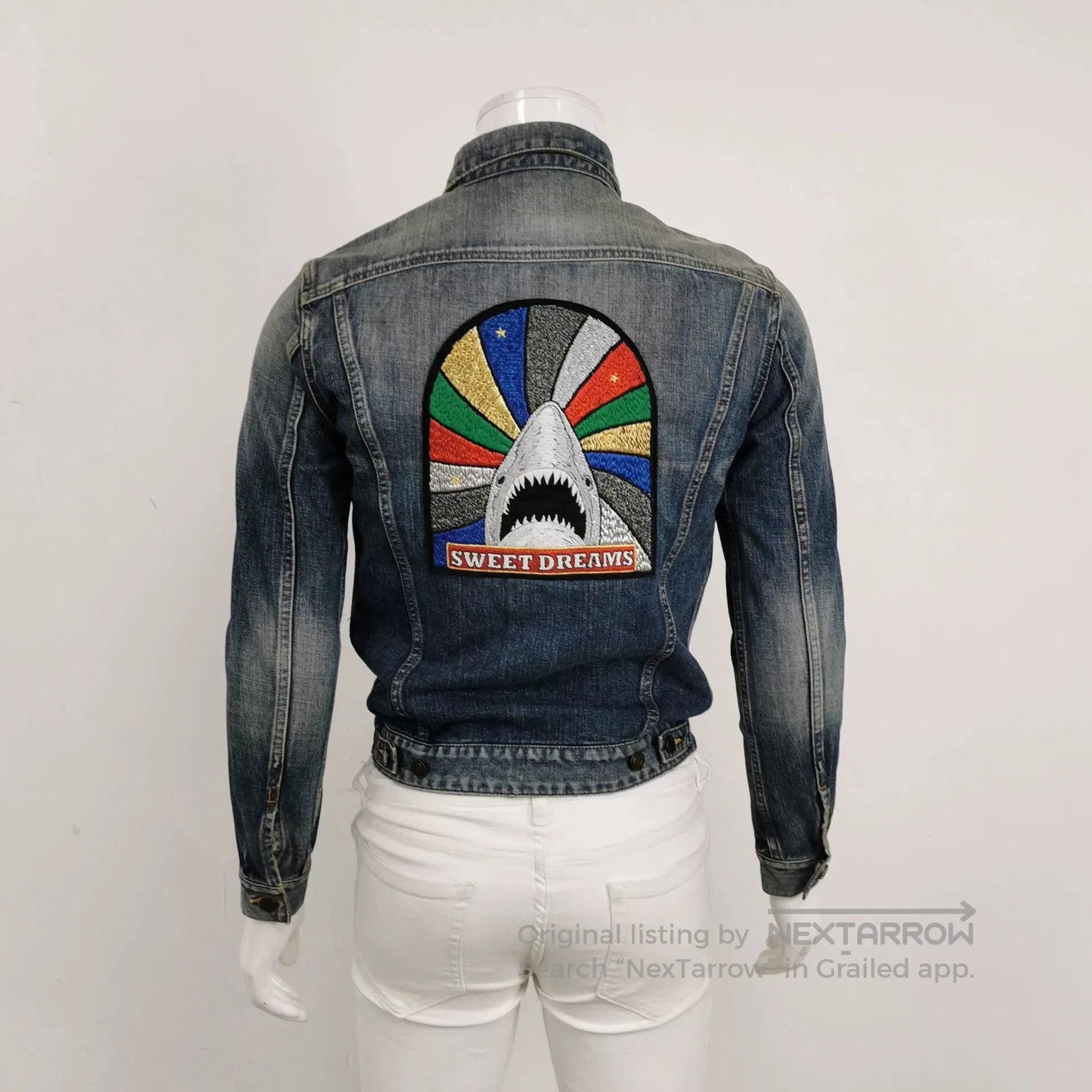 Saint Laurent Paris Saint Laurent Shark Embroidery Denim Jacket. Size US M / EU 48-50 / 2 - 2 Thumbnail