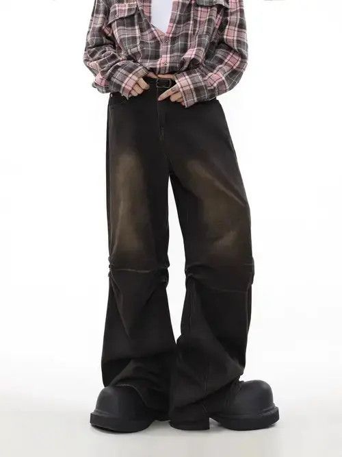 Japanese Brand × Jean Vintage vibe washed pleated straight-leg jeans Size US 32 / EU 48 - 4 Thumbnail