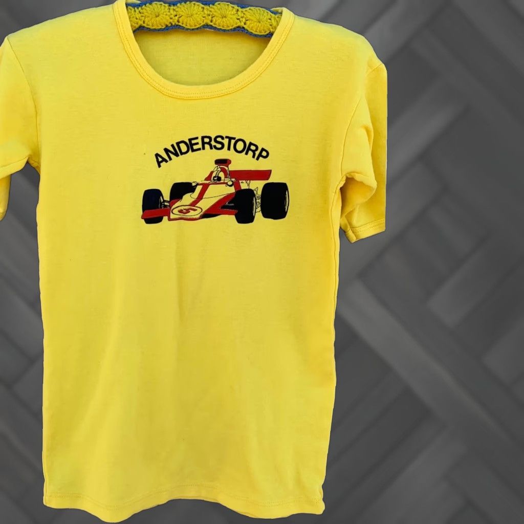 Vintage VINTAGE Anderstorp T Shirt Automotive Racing Race Car Grand Prix Ladies M/L Yellow Retro Short Sleeve Scoop Neck Casual Graphic Print Size M / US 6-8 / IT 42-44 - 1 Thumbnail