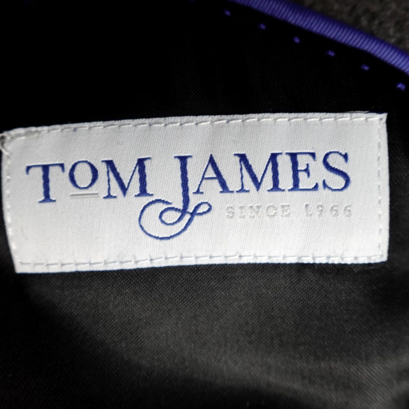 Vintage Tom James Topcoat 38R Gray Wool Overcoat Mens Size US XXS / EU 40 - 4 Thumbnail