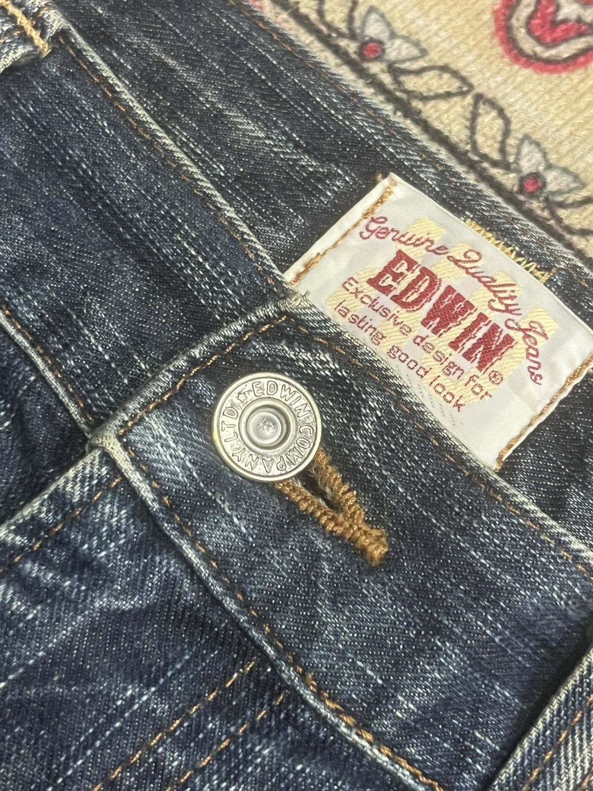 Edwin Vintage Edwin XVS Japan Blue Washed Distressed Jeans Size US 34 / EU 50 - 5 Thumbnail