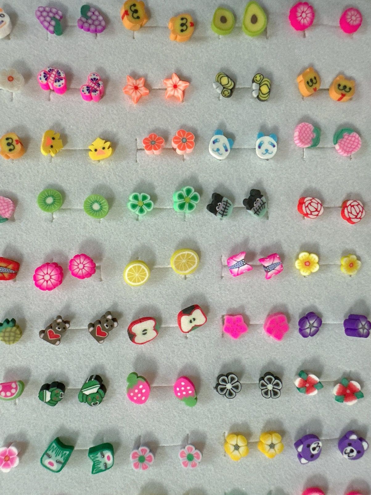 Designer 10 pair of baby earrings studs plastic harmless post lightwe Size ONE SIZE - 9 Thumbnail
