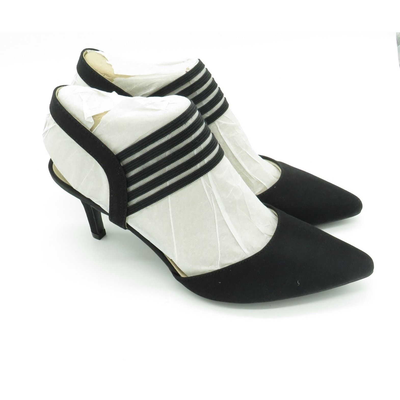 Other LifeStride Black Pointed Toe Kitten Heel Shoes Elastic Bands Size US 6 / IT 36 - 1 Thumbnail
