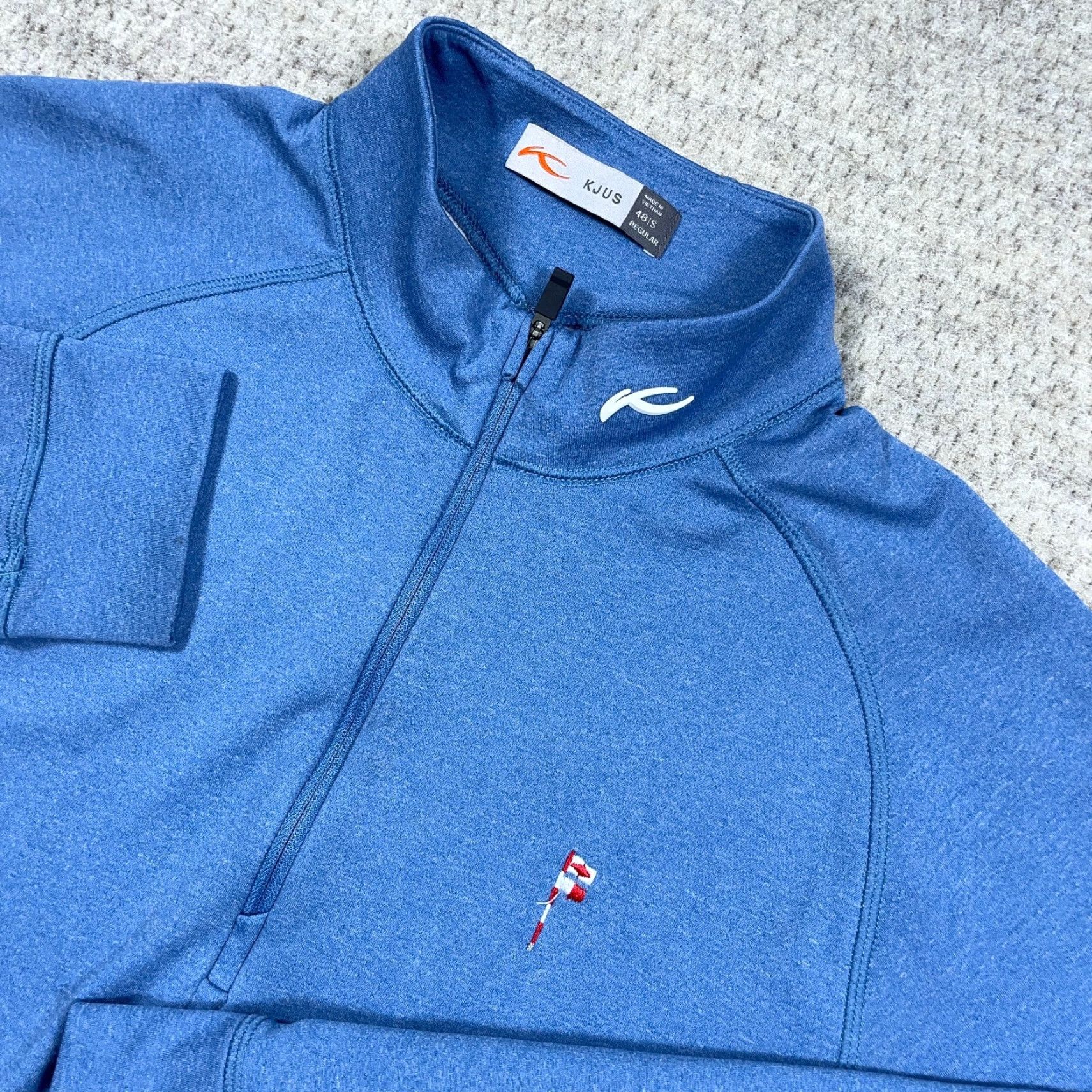 KJUS KJUS Sweater Men S Small Light Blue Pullover 1/4 Zip Performance Golf Casual Logo Knit Size US S / EU 44-46 / 1 - 5 Thumbnail