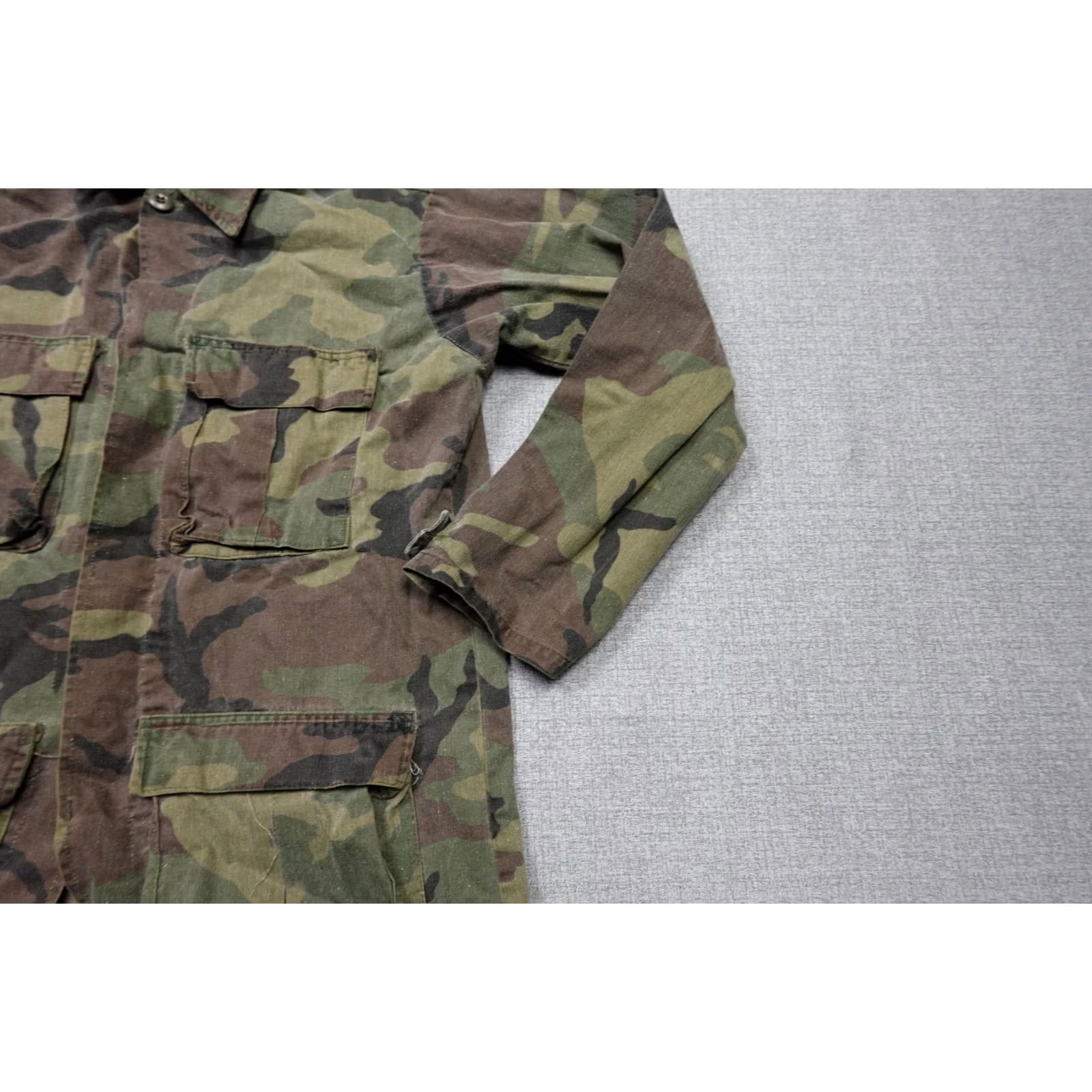 Vintage VINTAGE Camo Shirt Mens Large Brown Woodland Hunting Gung Ho Burk Military Canvas Cotton Button-Up Long Sleeve USA Model: Sportsman Size US L / EU 52-54 / 3 - 2 Thumbnail