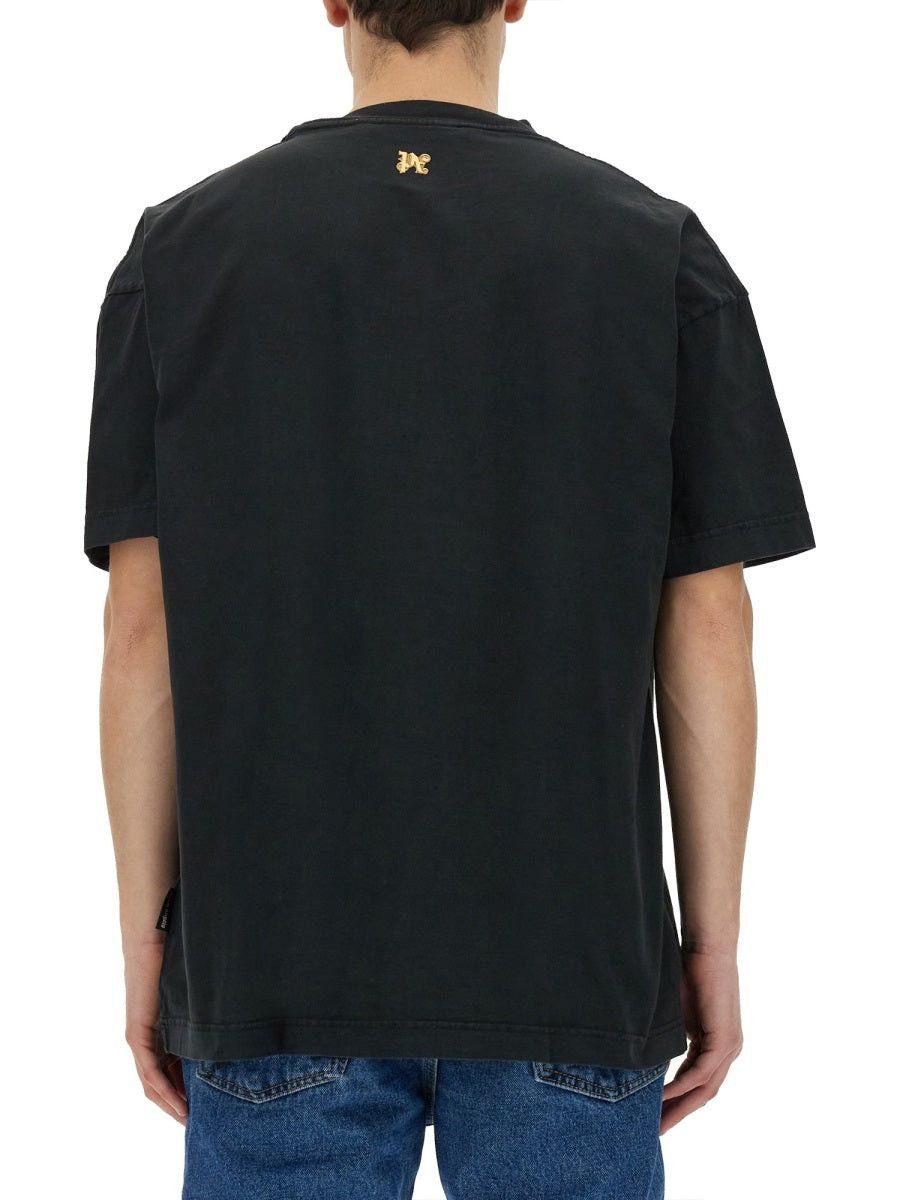 Palm Angels o1y0325 Logo Crewneck T-Shirt in Black Size US XL / EU 56 / 4 - 3 Thumbnail