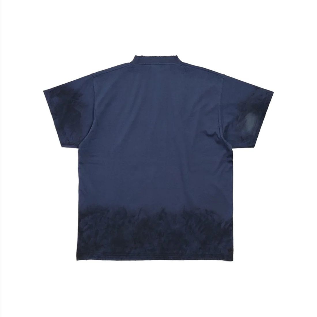 Balenciaga o1mt1gz0226 3B Stencil T-Shirt Oversized In Washed Navy Size US L / EU 52-54 / 3 - 2 Thumbnail