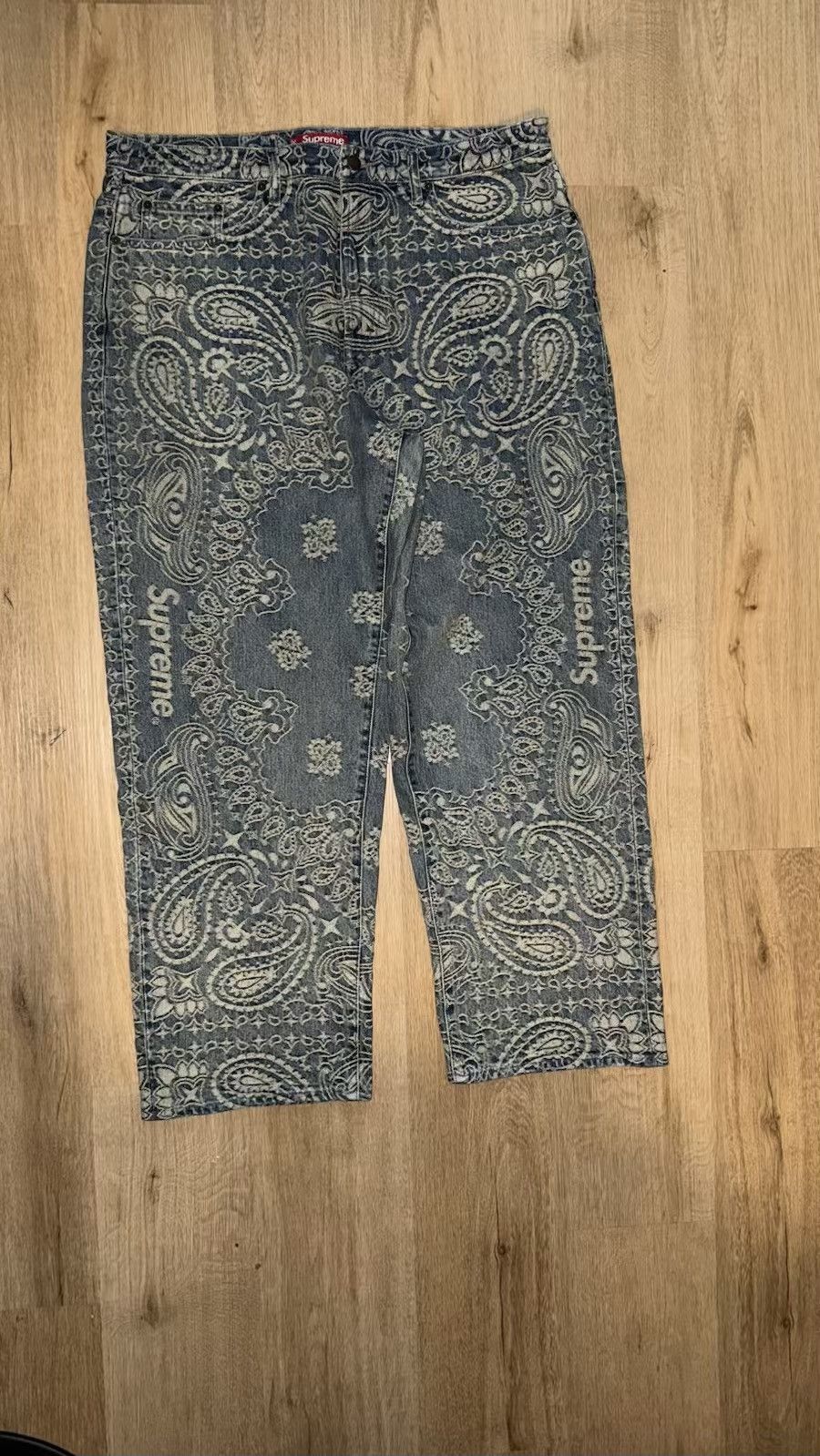 Supreme Supreme Bandana Jacquard Baggy Jeans Blue Size US 36 / EU 52 - 4 Thumbnail