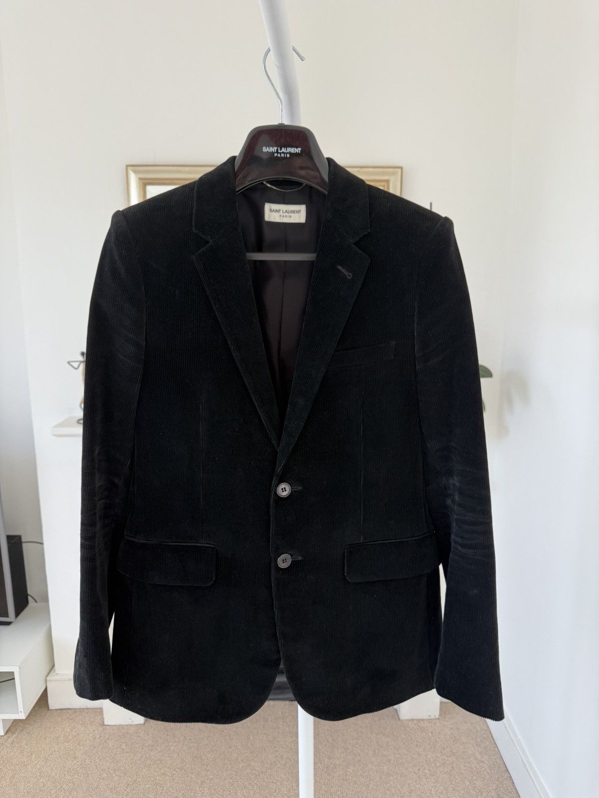 Hedi Slimane × Saint Laurent Paris Saint Laurent Corduroy Elbow Patch Blazer Size 46R - 2 Thumbnail