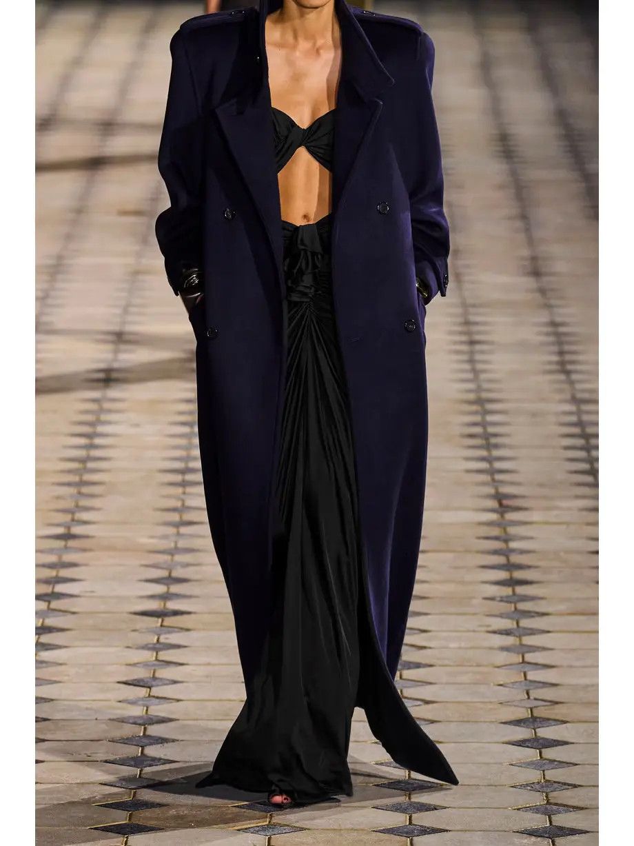 Saint Laurent Paris o1s1wg110125 740141 Cut-Out Bustier Dress Crepe Jersey Black Size XS / US 0-2 / IT 36-38 - 6 Thumbnail