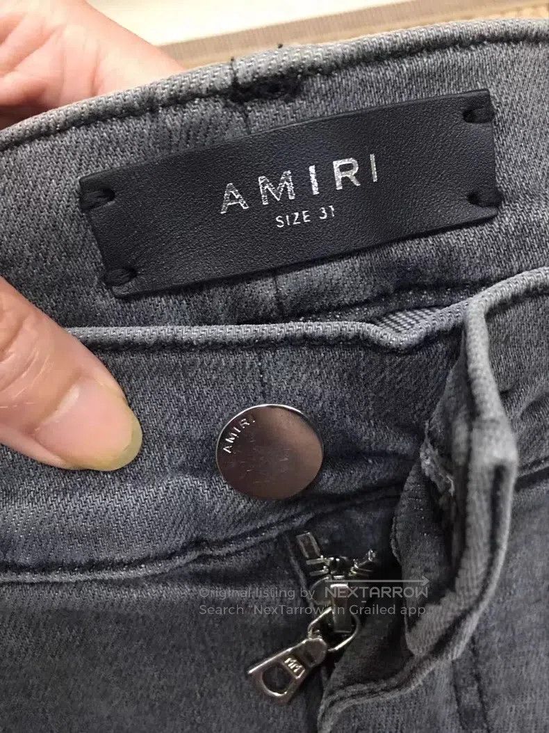 Amiri Amiri Size 31 Mx1 gray split leather jeans Size US 31 - 6 Thumbnail