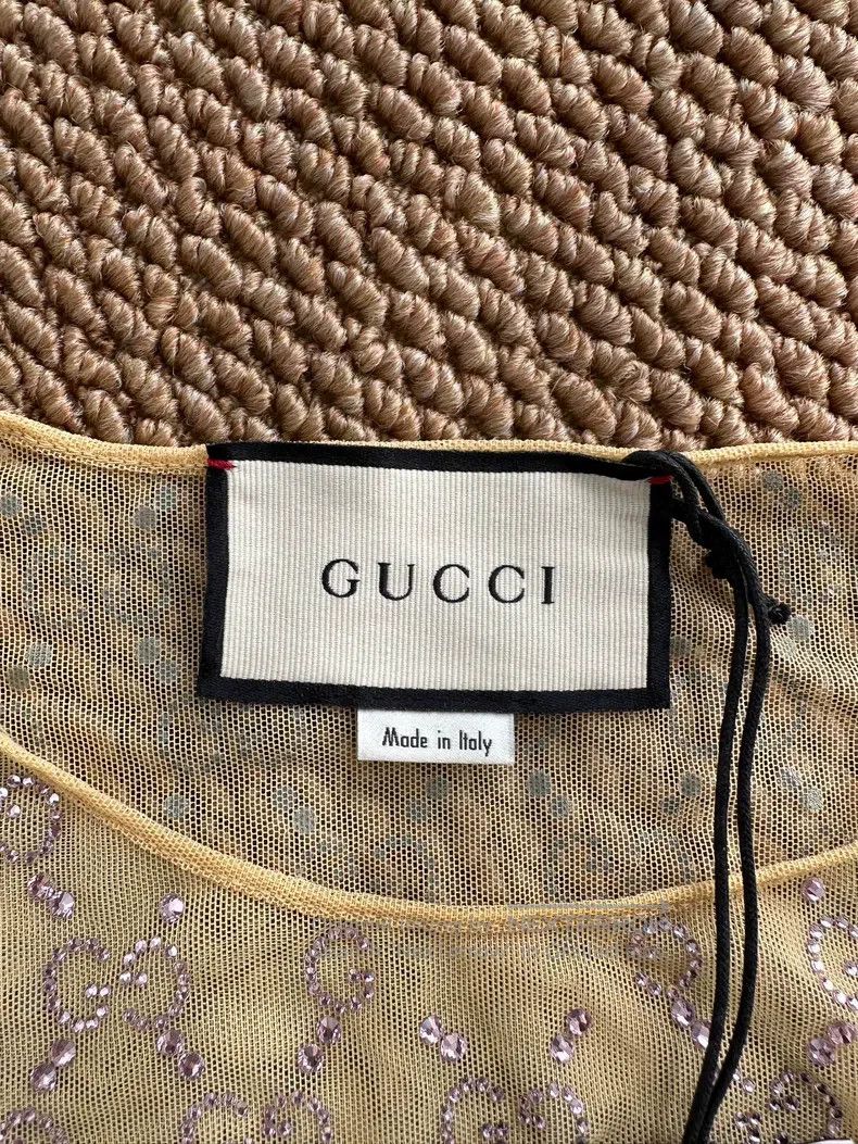 Gucci Gucci Double G crystal tulle round neck long sleeves Size XXS / US 00 / IT 34 - 7 Thumbnail