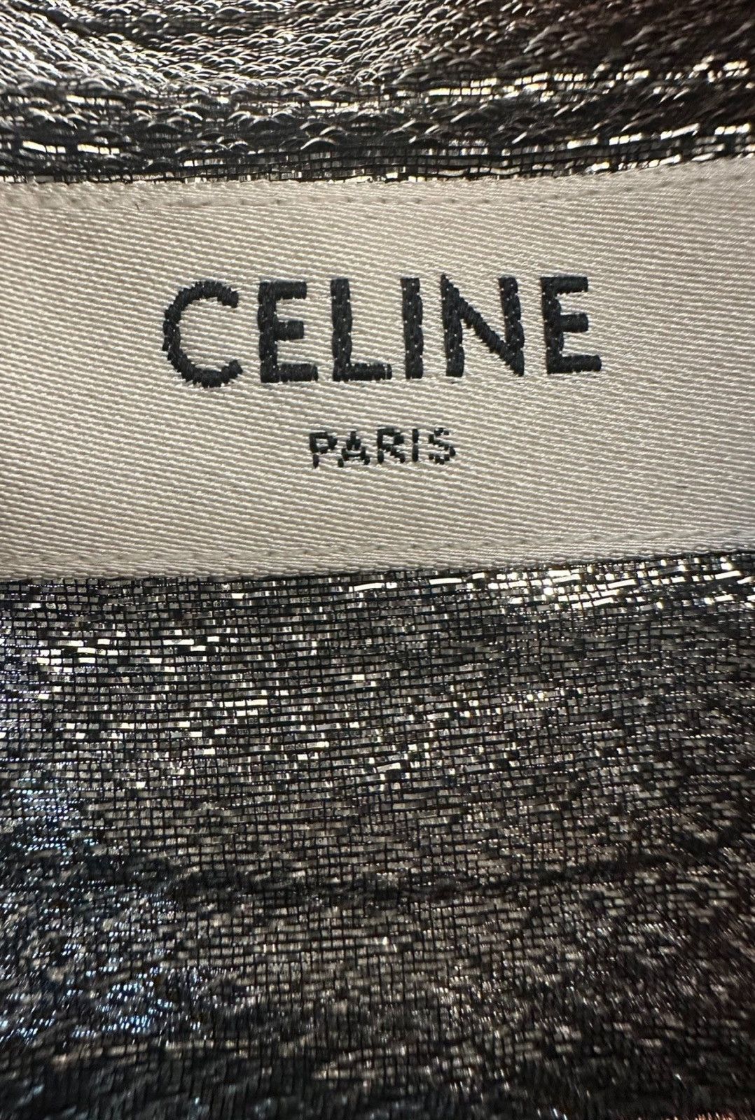 Celine Celine Mulberry Silk Snake Pattern Silver Thread Shirt Size US L / EU 52-54 / 3 - 4 Thumbnail