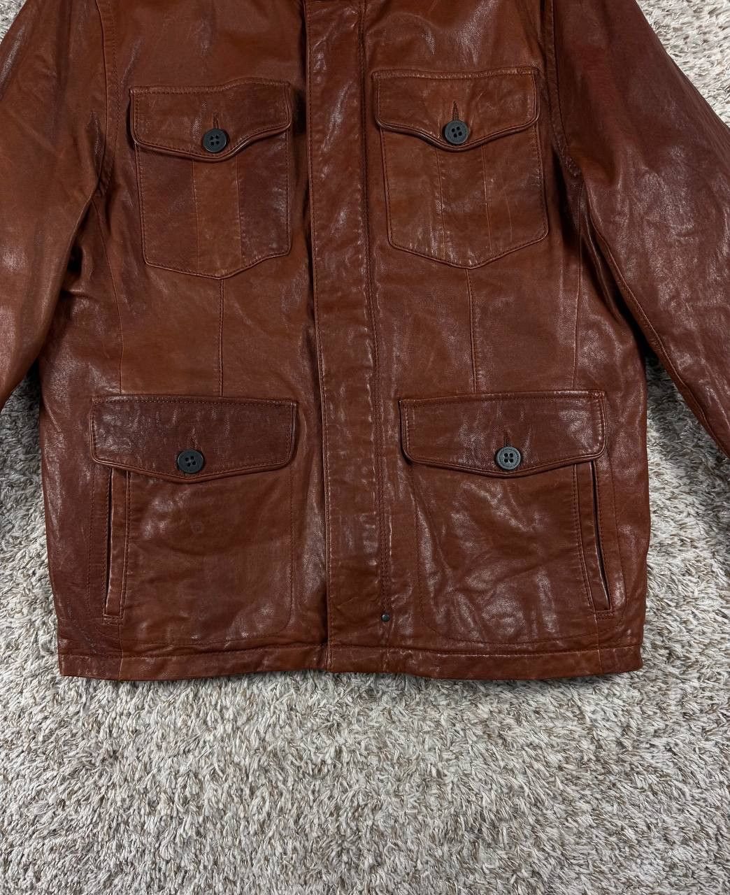 Andrew Marc Andrew Marc Leather Field Jacket Military Style Multi Pocket Size US L / EU 52-54 / 3 - 3 Thumbnail