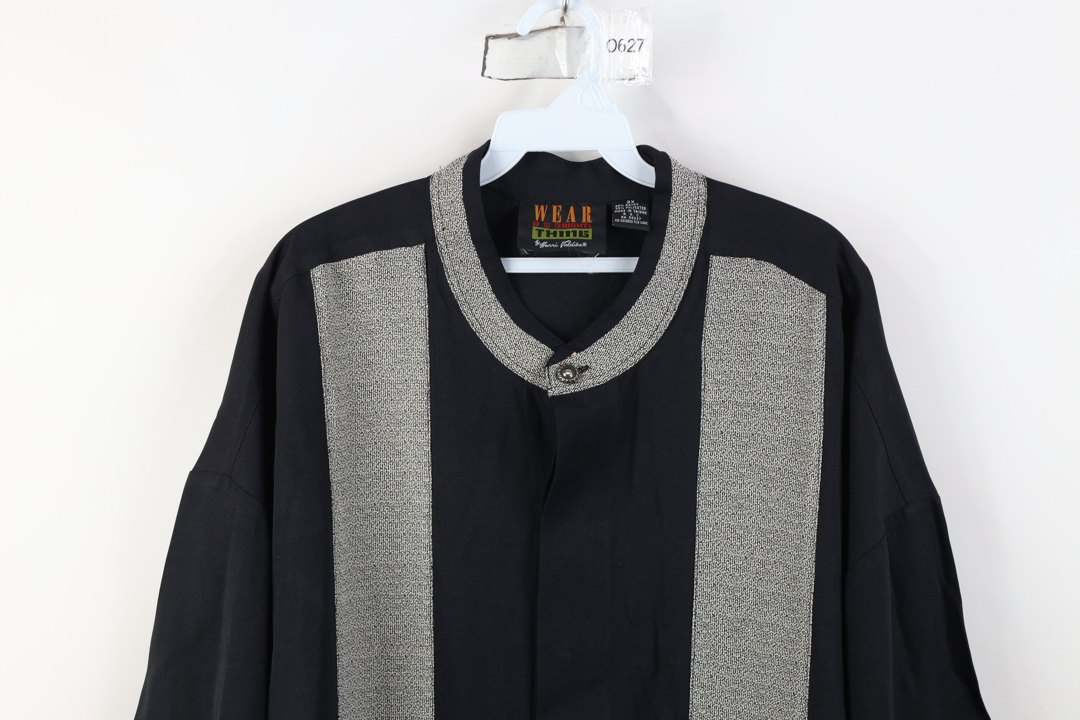 Vintage Vintage 80s 90s Streetwear Panel Band Collar Button Shirt Size US XXL / EU 58 / 5 - 2 Thumbnail