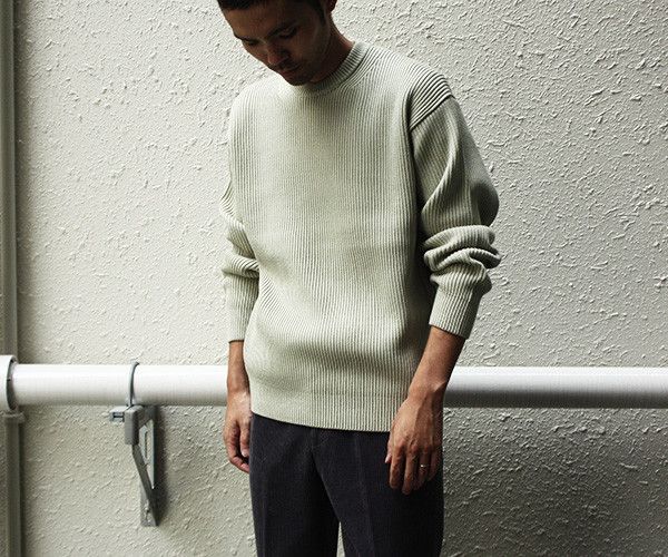Auralee aa . 4 . as new . SUPER FINE WOOL RIB KNIT BIG P/O .A6AP01RK Size US S / EU 44-46 / 1 - 1 Thumbnail