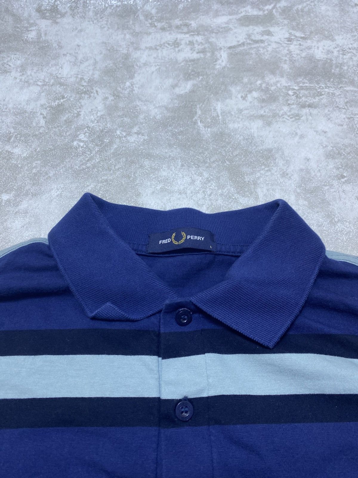 Fred Perry Fred Perry Striped Long Sleeve Polo Shirt Blue Size US L / EU 52-54 / 3 - 4 Thumbnail