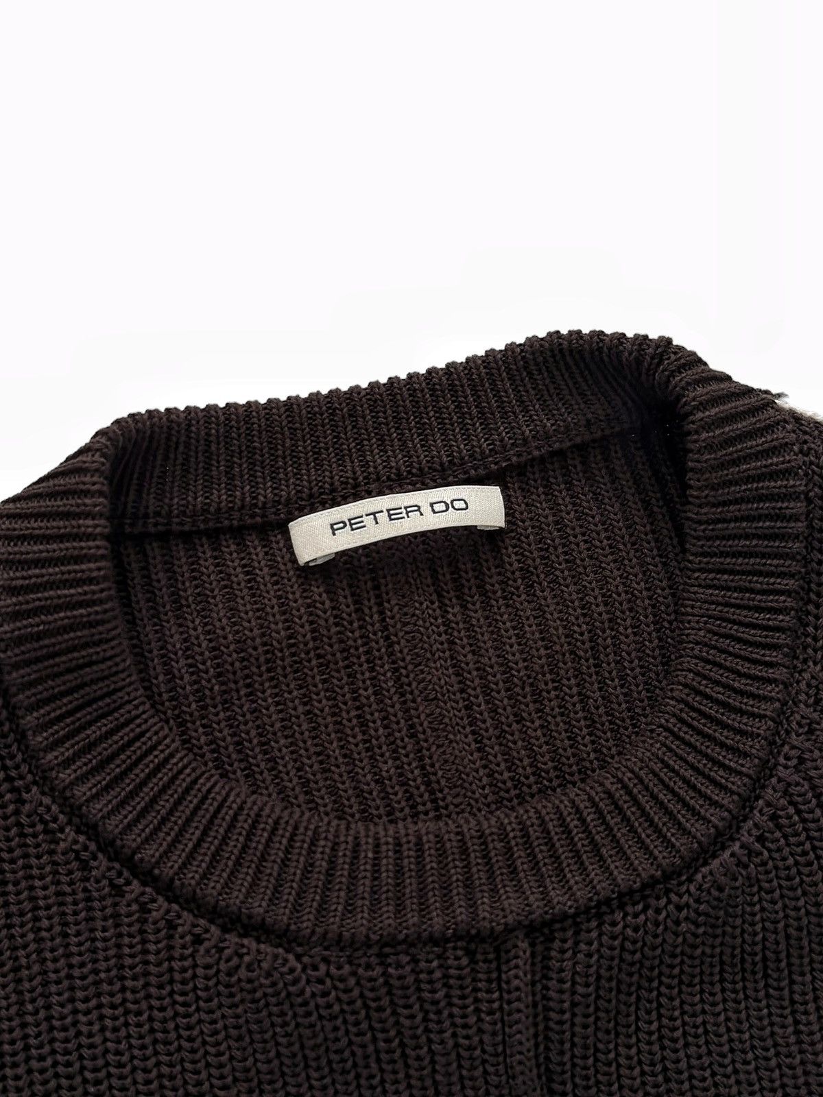 Peter Do $1475 2022 Open Back Brown Knit Pima Crewneck Sweater Size US M / EU 48-50 / 2 - 4 Thumbnail