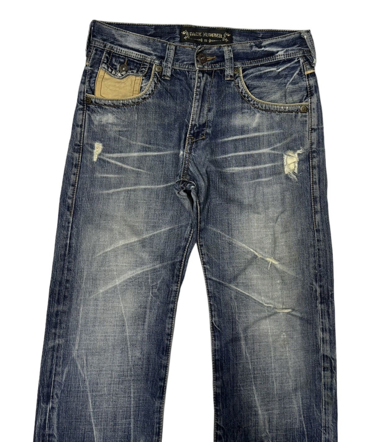 Hysteric Glamour × Japanese Brand 🔥BAGGY JEANS BACK NUMBER DISTRESS DENIM JEANS Size US 32 / EU 48 - 5 Thumbnail