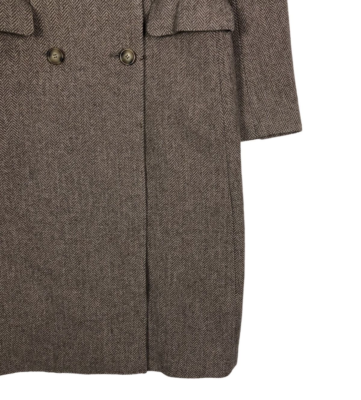 Japanese Brand 🔥RICH BROWN WOOL HERRINGBONE LONG JACKET ISSEY MIYAKE Size M / US 6-8 / IT 42-44 - 8 Thumbnail