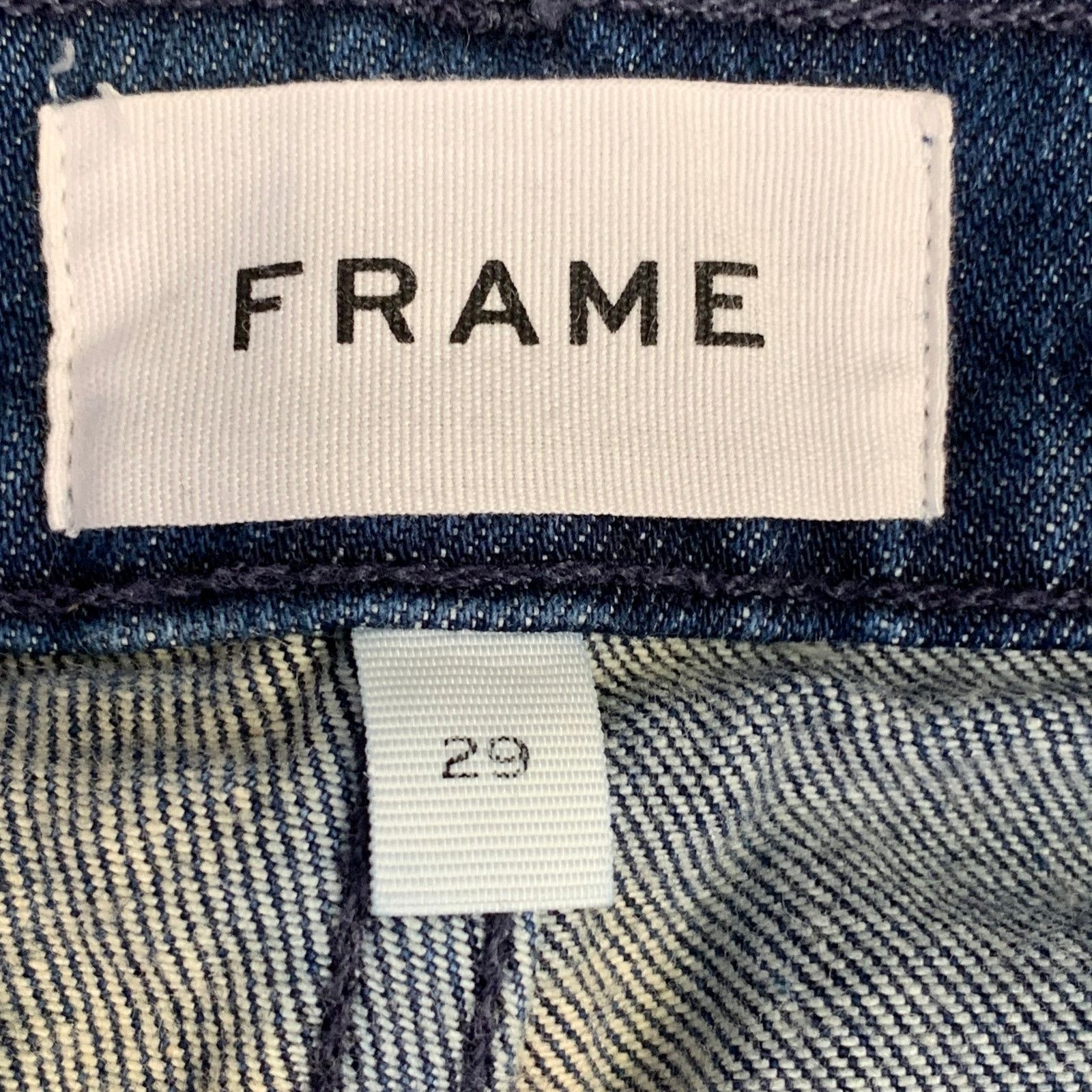 Frame FRAME Ethan Blue Wash Cotton Blend Skinny Distressed Jeans Size US 29 - 3 Thumbnail