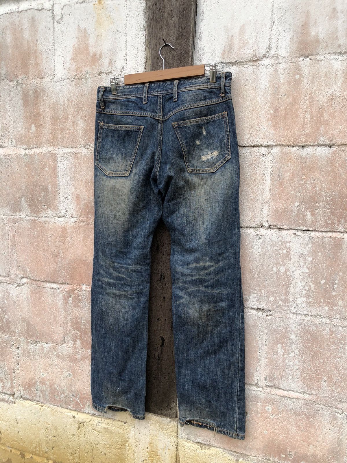 Japanese Brand Rage Blue Jeans Destress Denim Size US 31 - 8 Thumbnail