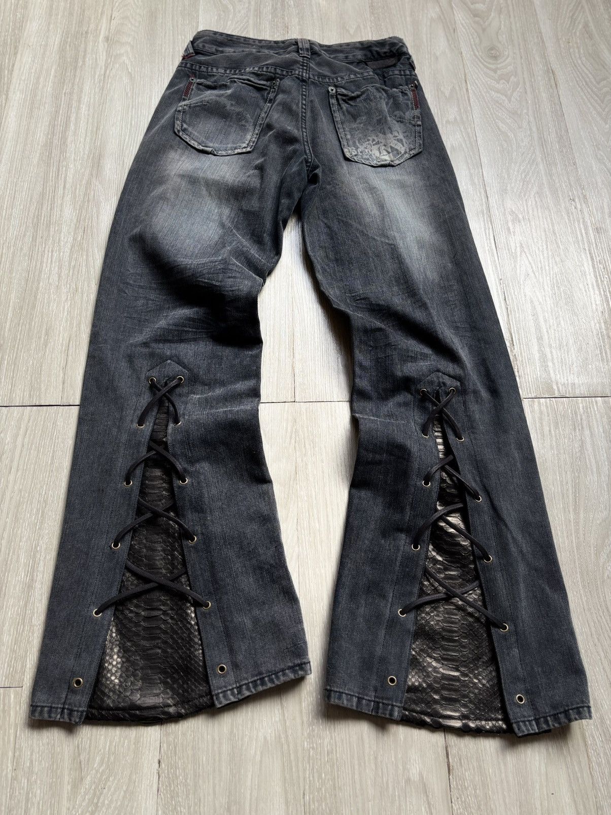 Japanese Brand Beanpole si lace up wideleg jeans Size US 28 / EU 44 - 5 Thumbnail