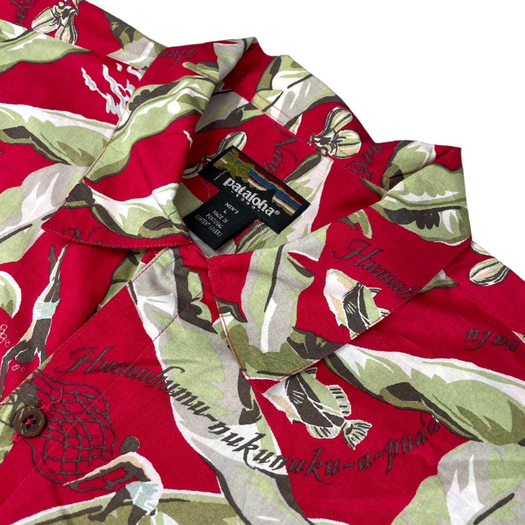 Vintage VTG Pataloha Men’s Surfing Fishing S/S Button Hawaiian Shirt Red Large Shirt Mens Size US L / EU 52-54 / 3 - 2 Thumbnail
