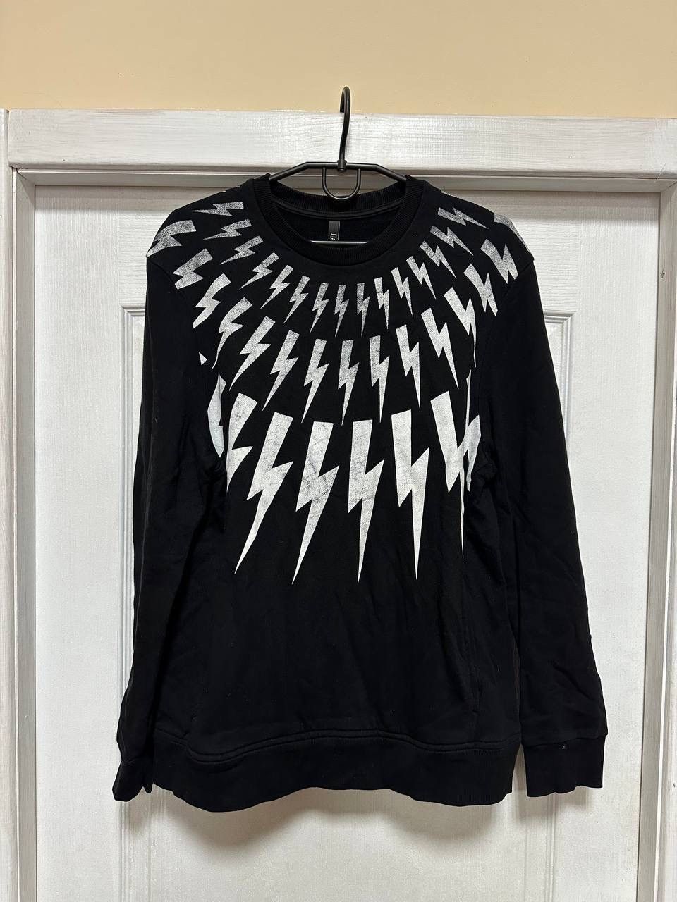 Neil Barrett Contrasting Printed FAIR-ISLE THUNDERBOLT Crew-Neck Sweatshi Size US M / EU 48-50 / 2 - 1 Thumbnail