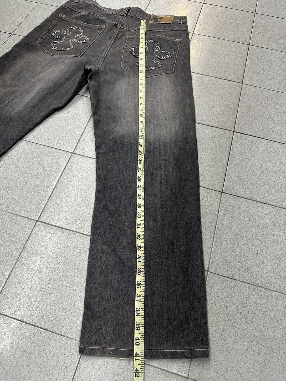 Japanese Brand VTG CROSS Like Chrome Hearts Brooklyn Express Denim Pants Size US 36 / EU 52 - 15 Thumbnail