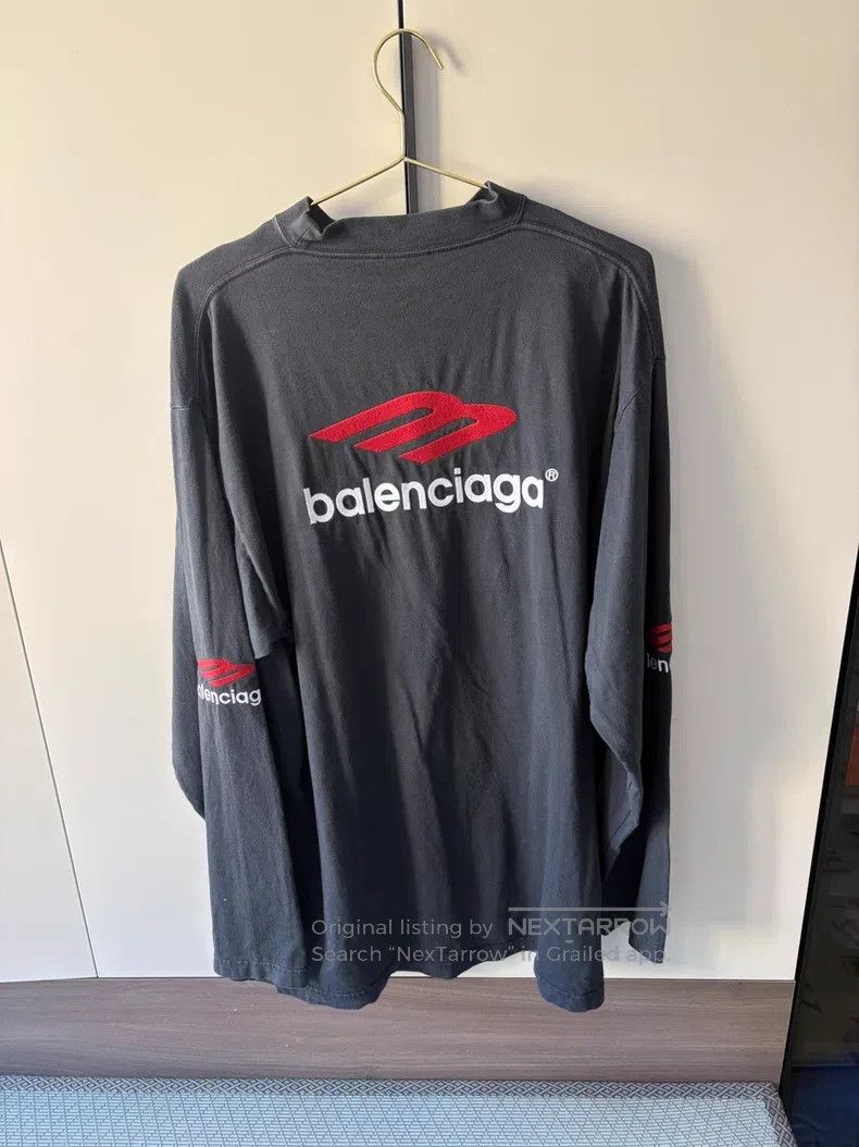 Balenciaga Balenciaga 3B Embroidered Logo Faded Long Sleeve Shirt Size US S / EU 44-46 / 1 - 2 Thumbnail