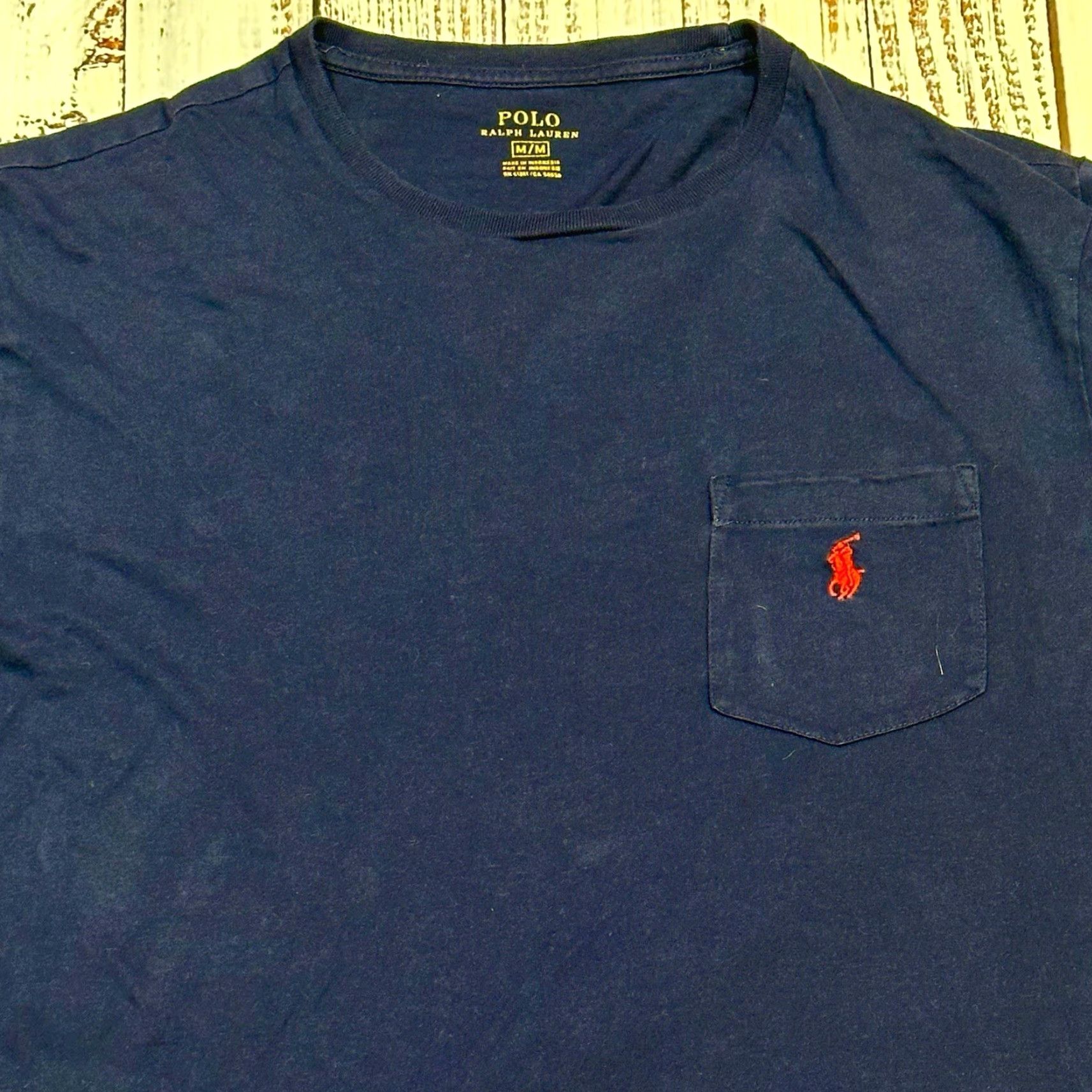 Ralph Lauren Polo Ralph Lauren Navy Blue Cotton Pocket Tee Red Pony Men's Medium Shirt Men's MEDIUM Navy Pocket Tee Size US M / EU 48-50 / 2 - 3 Thumbnail