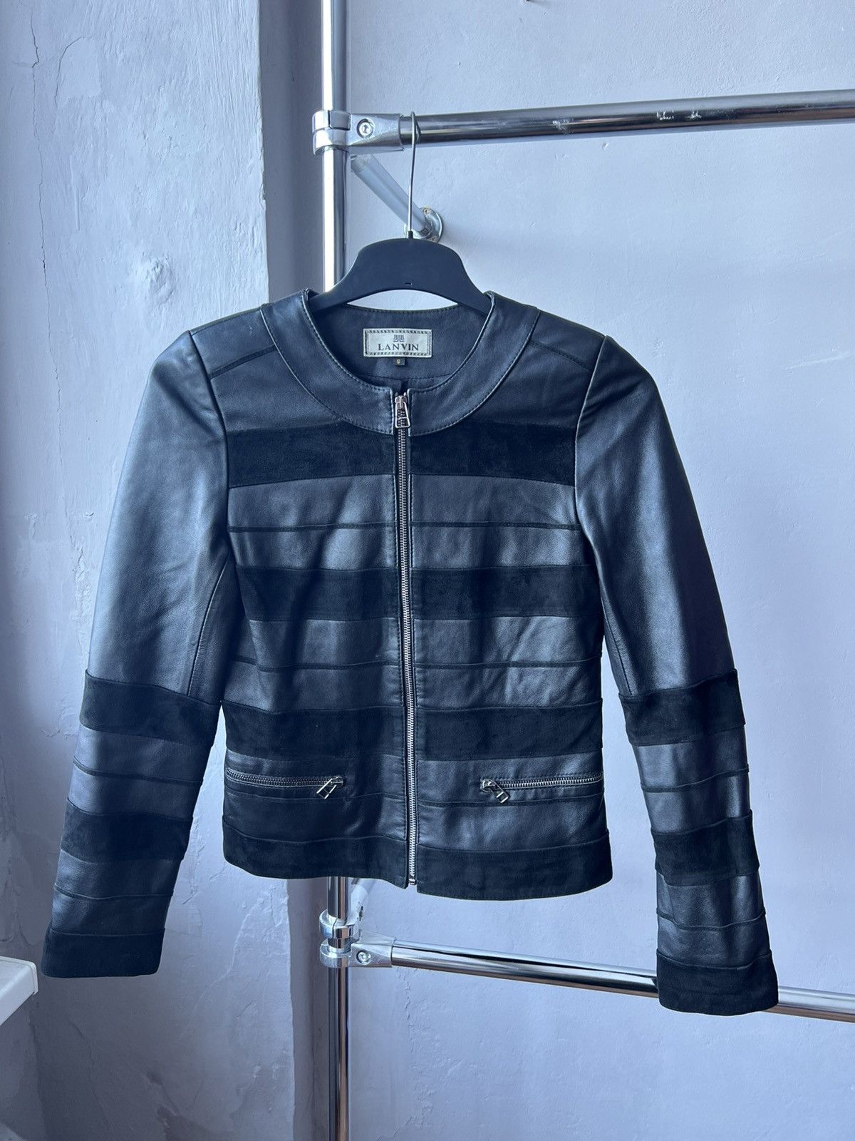 Lanvin AW 1990 RARE LANVIN ARCHIVAL BIKER LEATHER BLACK JACKET SZ S Size S / US 4 / IT 40 - 3 Thumbnail