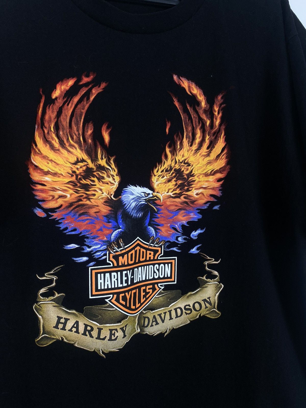 Harley Davidson × Vintage Harley-Davidson Flame Eagle Logo XL Rare Tee opium Motörhead Size US XL / EU 56 / 4 - 3 Thumbnail