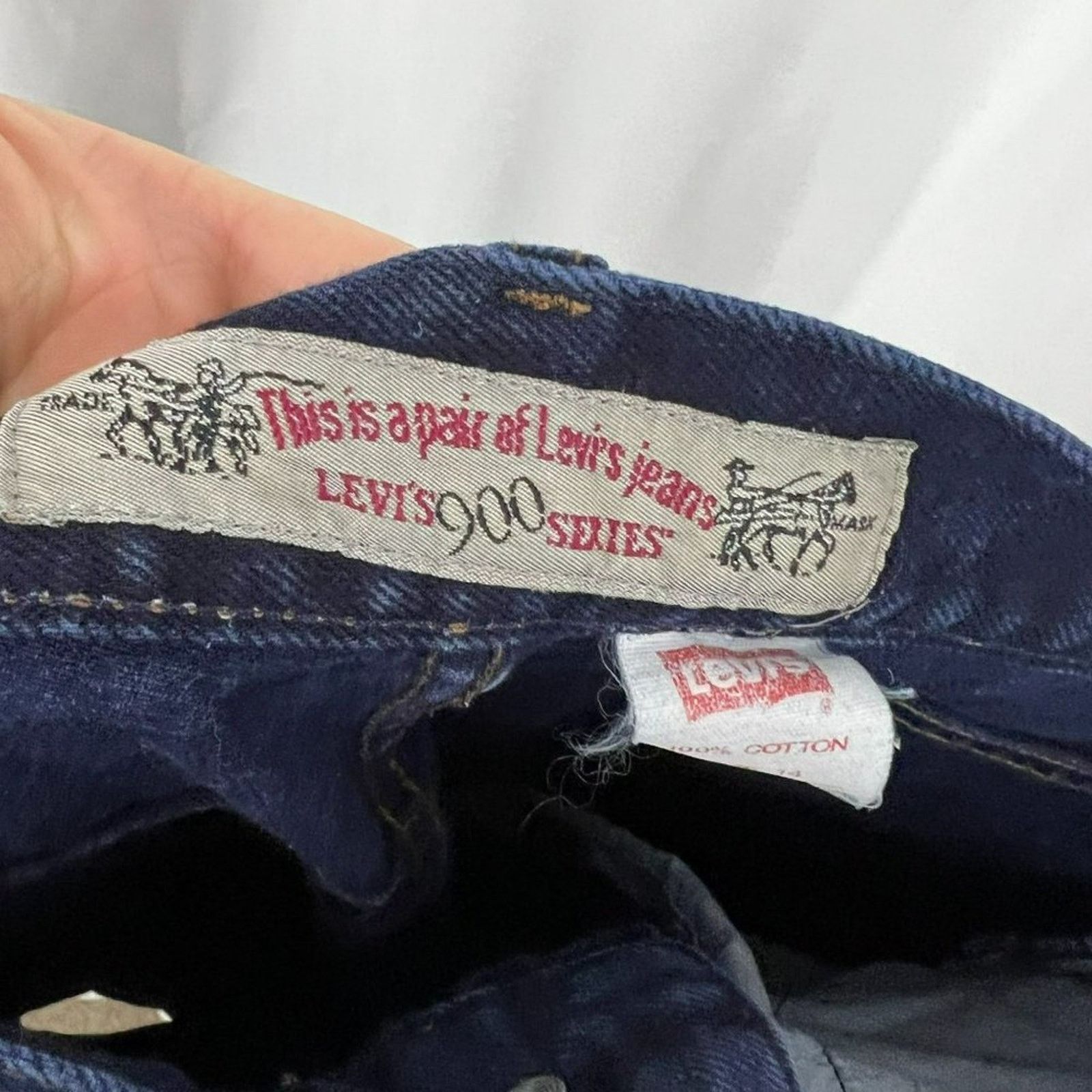 Levi's Levis 900 Series Silver Tab Size 14 Blue Denim High Waist Size 36" / US 14 / IT 50 - 4 Thumbnail