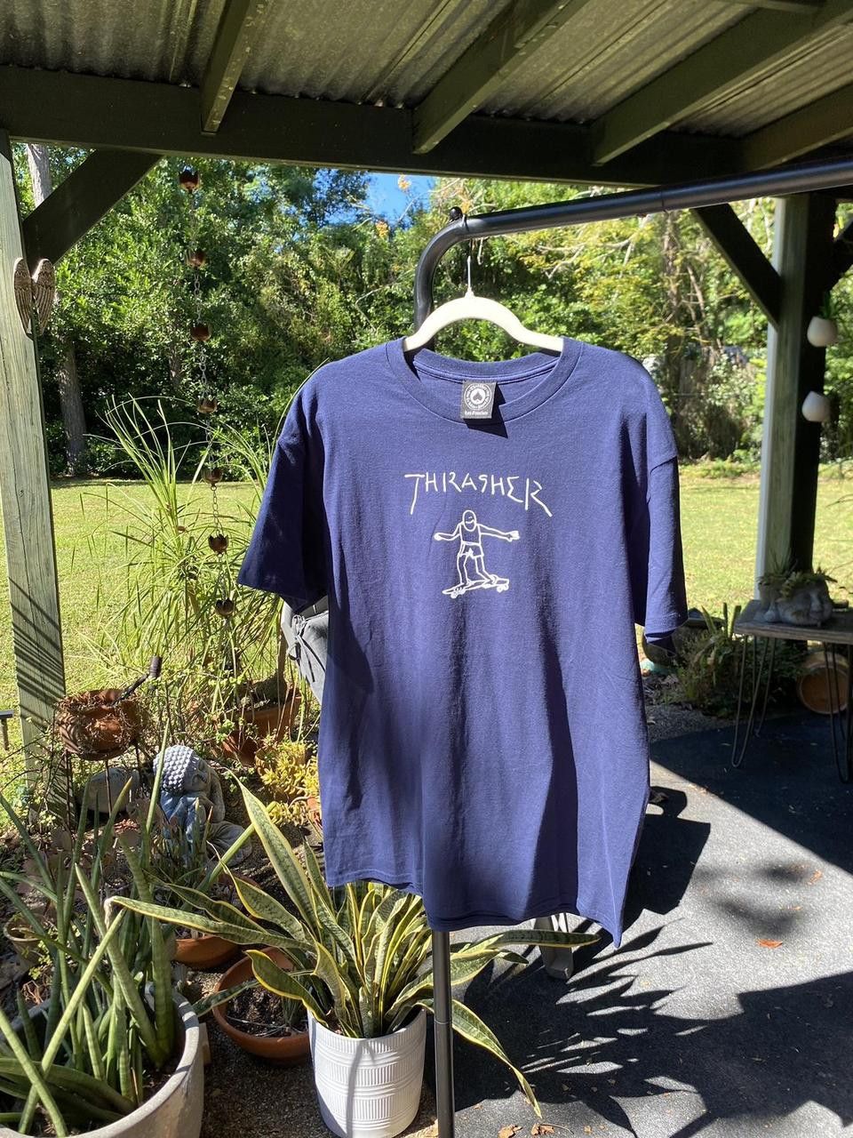 Thrasher Navy and White Thrasher Stick Figure Graphic Print Tee XL Size US XXL / EU 58 / 5 - 2 Thumbnail