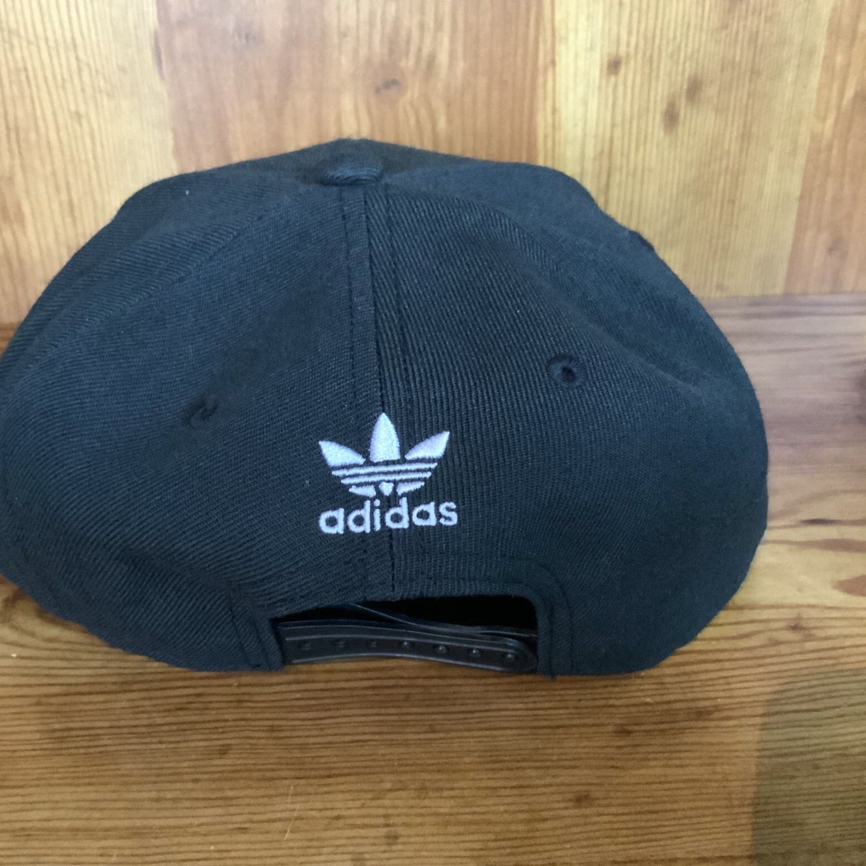 Adidas Adidas Mens Originals Snapback Flat Brim Cap Hat - Black w White Trefoil Mens OSFM Wool Blend Hat Size ONE SIZE - 3 Thumbnail