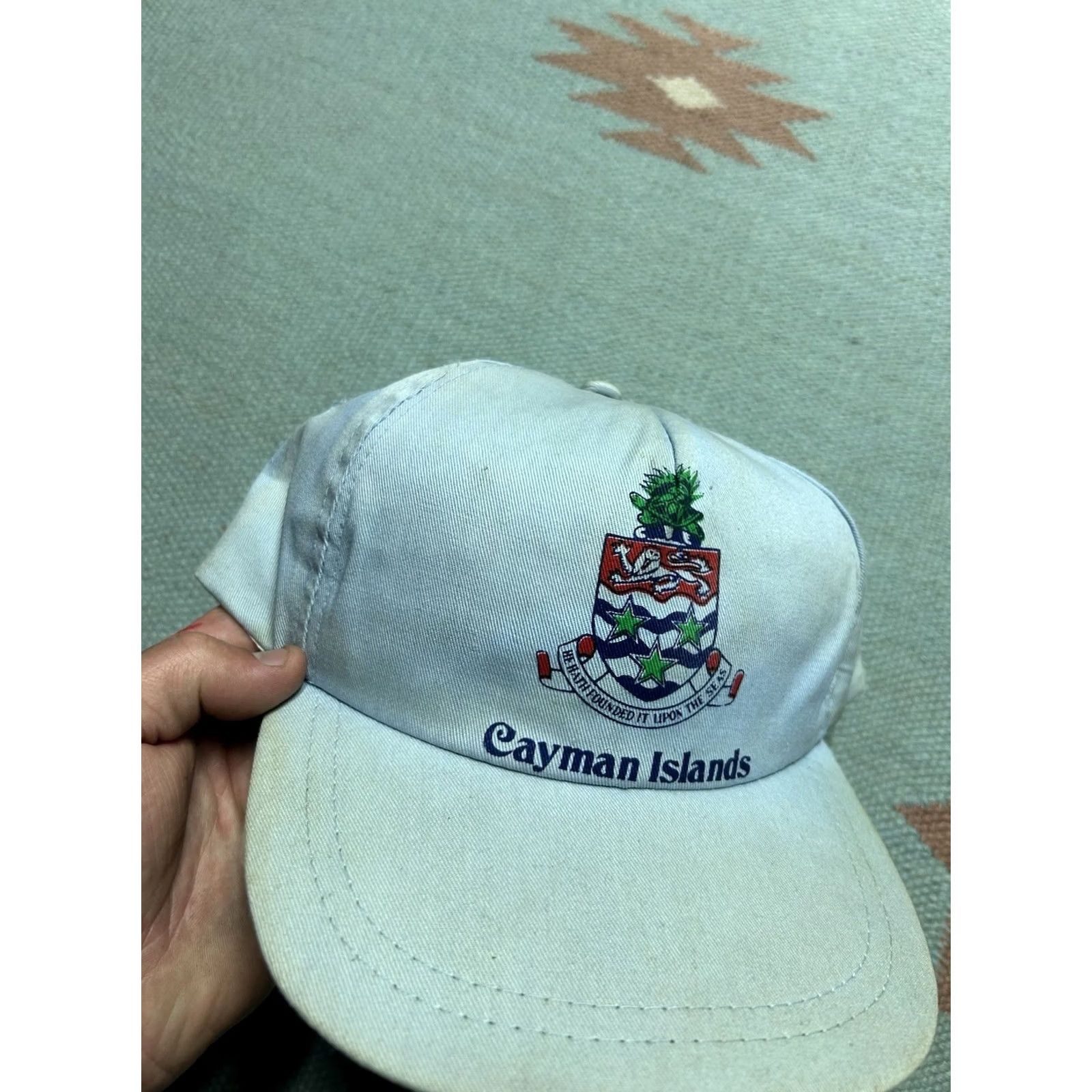 Vintage VINTAGE Blue Ocean Snapback Hat Cap Cayman Islands faded blue beach ocean Adjustable Men Size ONE SIZE - 4 Thumbnail