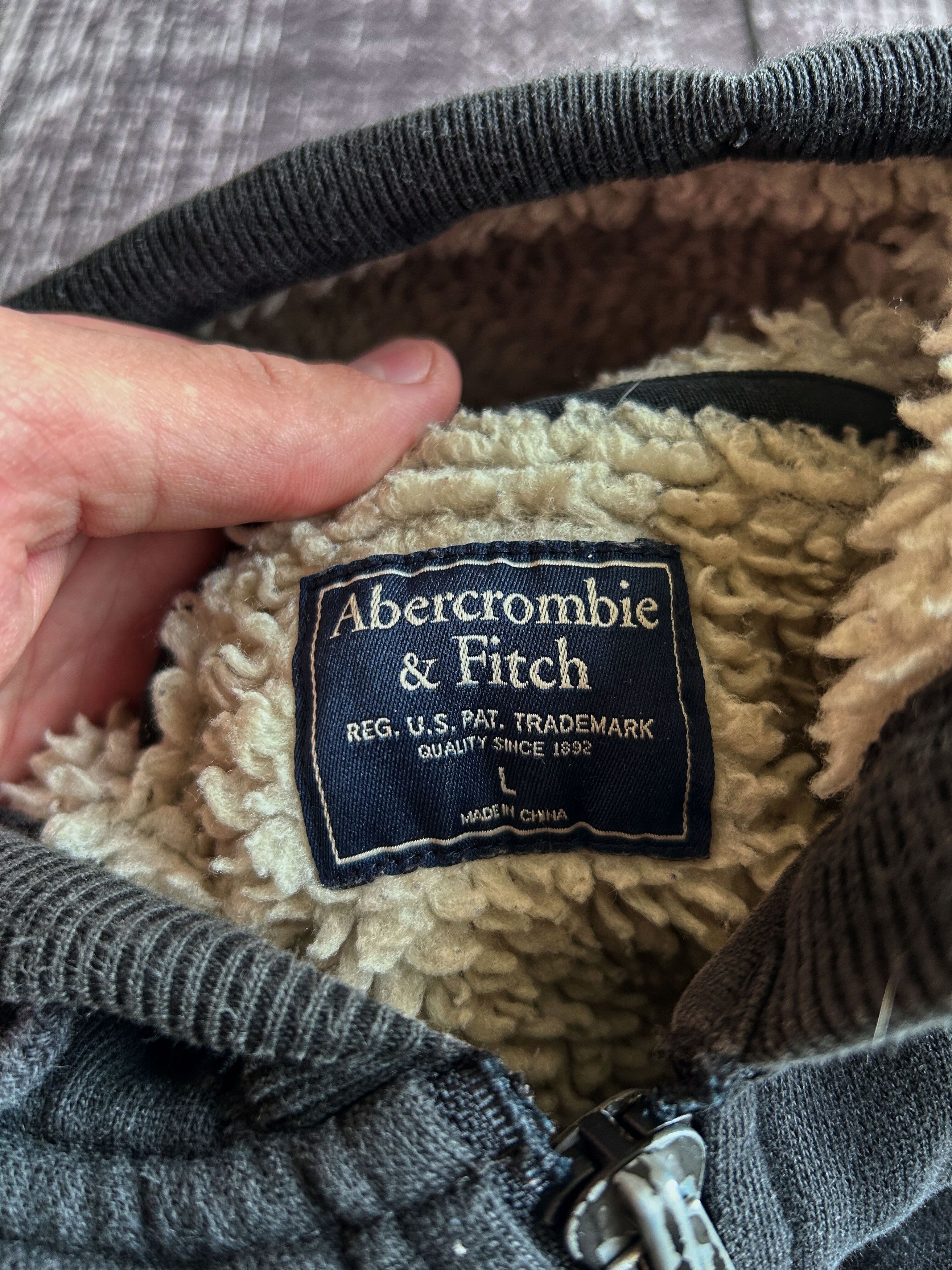 Abercrombie & Fitch Abercrombie Sherpa Lined Zip Hoodie Black Y2K Jacket Size US M / EU 48-50 / 2 - 5 Thumbnail