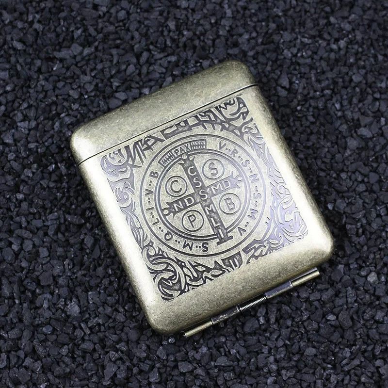 Other Cigarette Box Storage Case Portable Retro Bronze Gift Size ONE SIZE - 3 Thumbnail