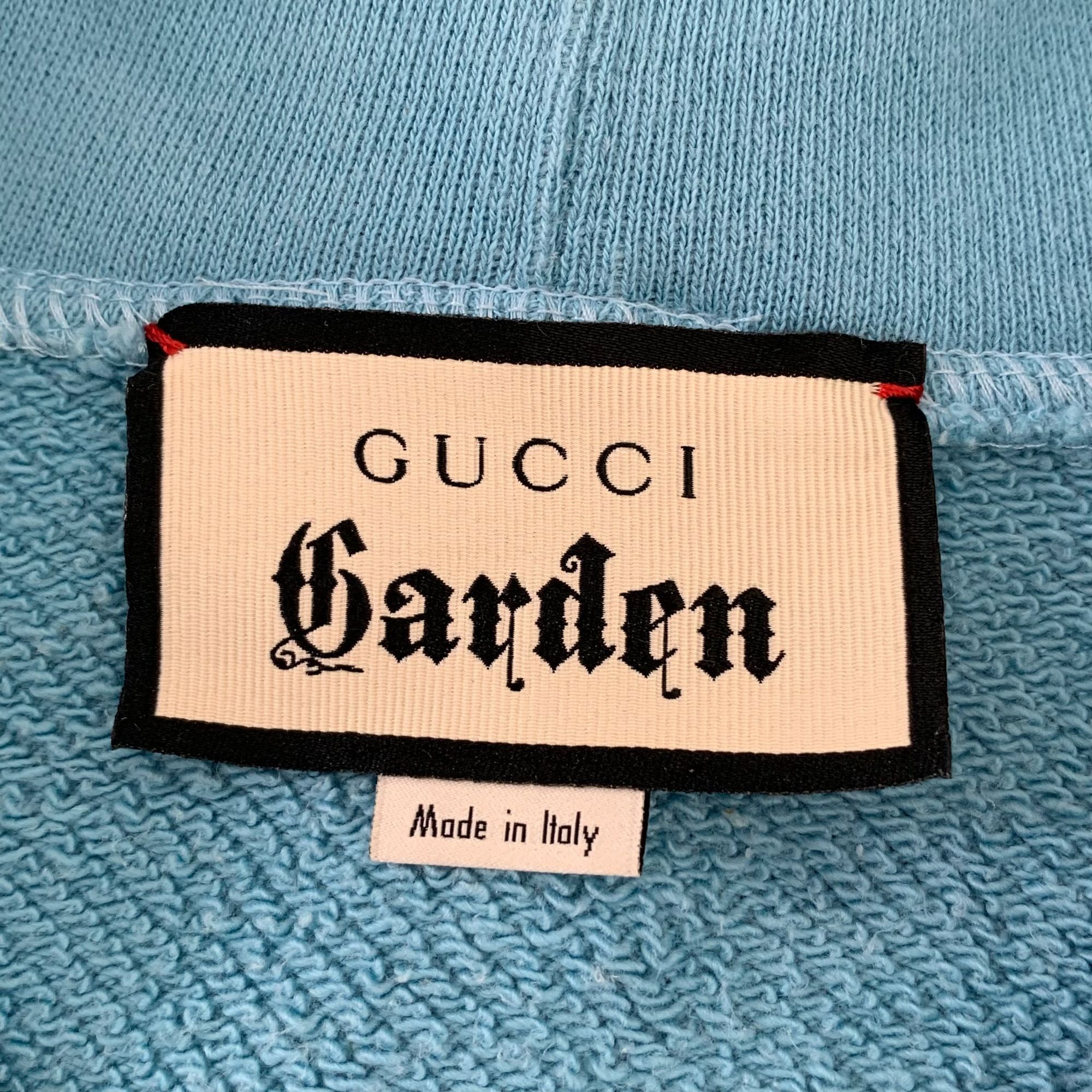 Gucci Gucci Garden Series Blue Cotton Hoodie S Long Sleeve Pullove Size S / US 4 / IT 40 - 2 Thumbnail