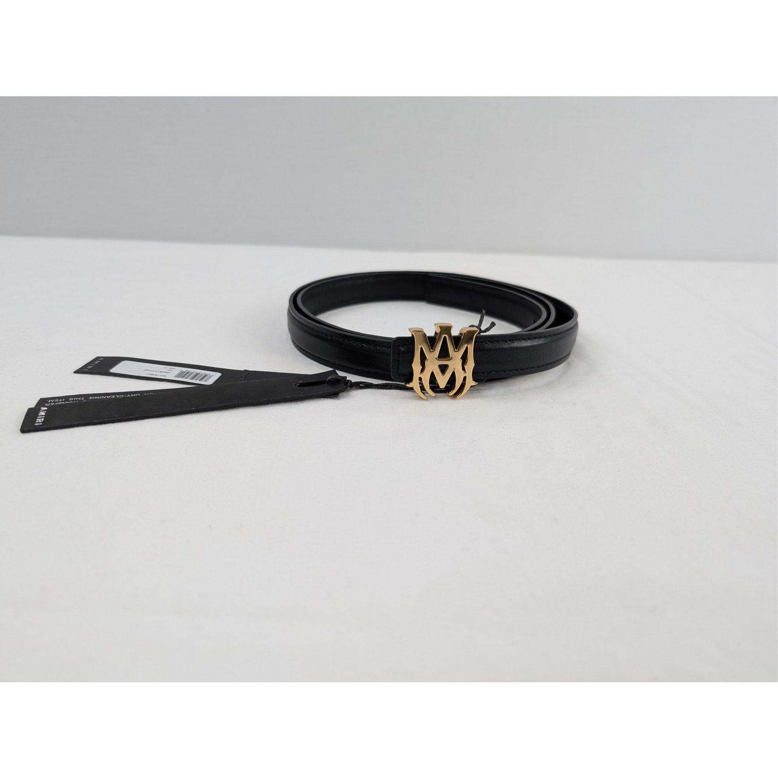 Amiri o1rshd1 Q:3 / Size: 95cm / MA 2 Cm Belt in Gold/Black Size 38 - 1 Thumbnail