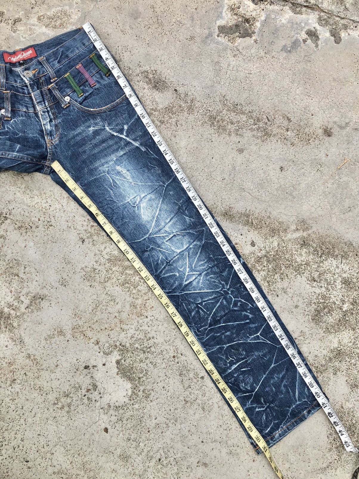 Japanese Brand ELECTRIC WASH DOUBLE WAIST BY NYLAUS JEANS Size US 29 - 8 Thumbnail
