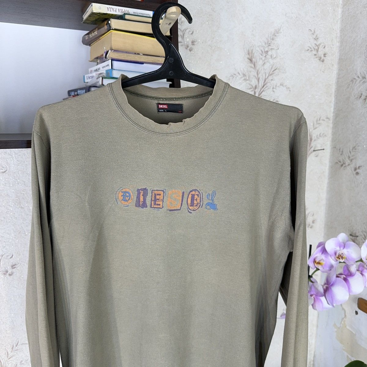 Diesel Vintage Diesel Longsleeve Archive Centre Khaki Avant Garde Size US L / EU 52-54 / 3 - 11 Thumbnail