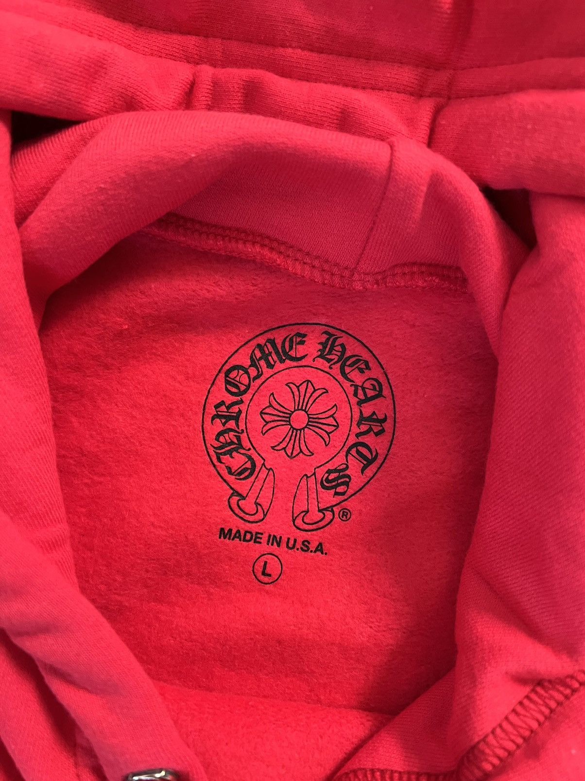 Chrome Hearts Chrome Hearts Red Scroll Logo Hoodie Size US L / EU 52-54 / 3 - 11 Thumbnail
