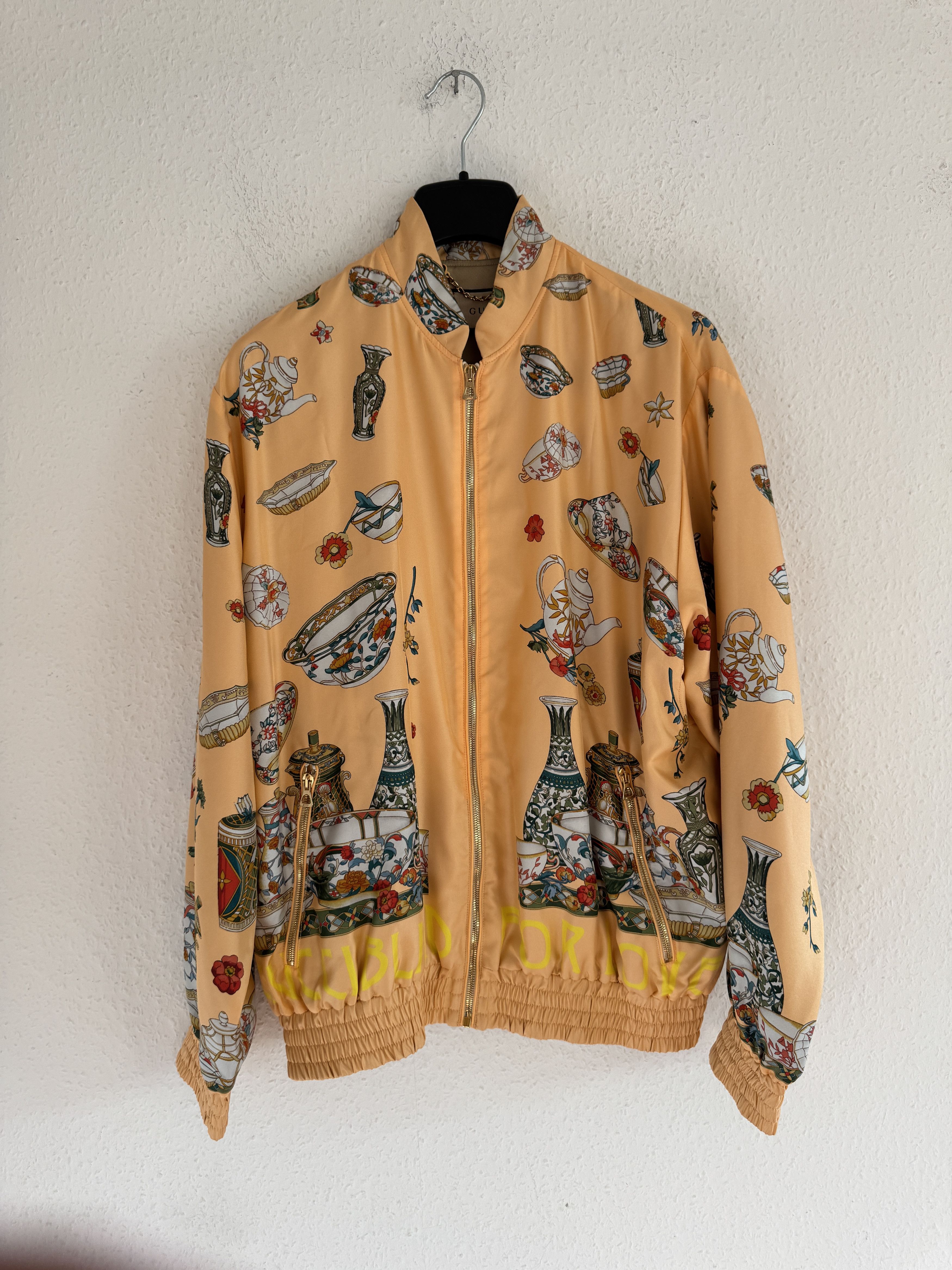 Gucci 1of1 SAMPLE Ceramic Print Silk Track Jacket Size US L / EU 52-54 / 3 - 2 Thumbnail